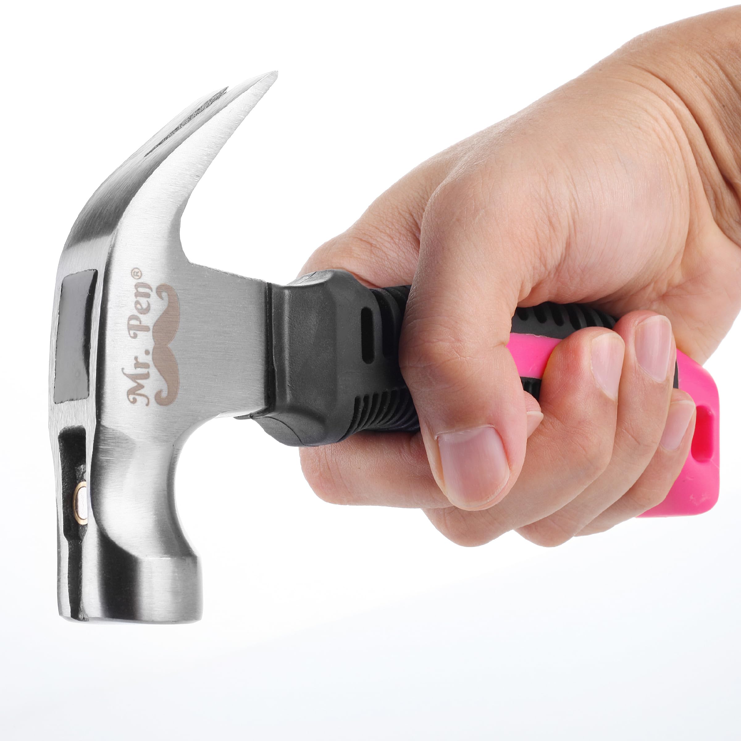 Mr. Pen 8oz Pink Camping Hammer with Claw, Stubby Design & Magnetic Head - Lightweight Nail Hammer for Women & Men - Perfect for DIY Projects, Home Repairs & Outdoor Adventures