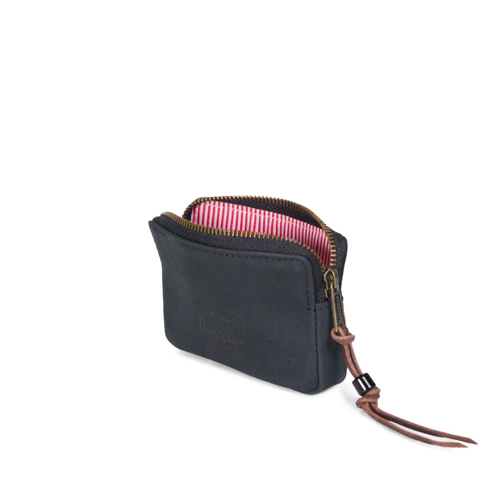 Herschel Beaded Collection Oxford Wallet for Men & Women - Slim RFID Blocking Leather Card Holder - Perfect for Travel, Business & Everyday Use (Black)