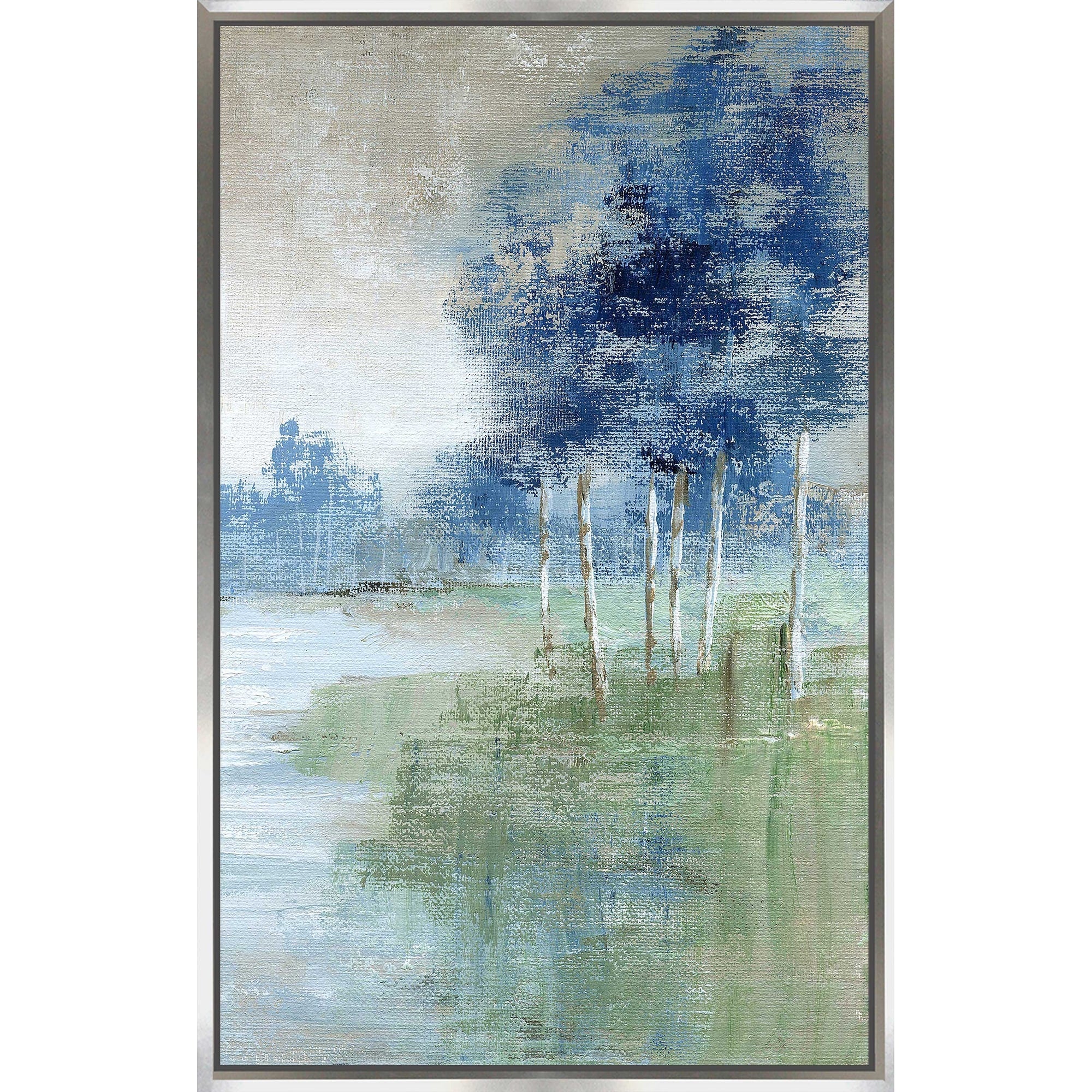Birch River by Nan - Stunning Floating Canvas Wall Art - Nature Landscape Print for Living Room, Bedroom & Office Decor