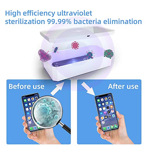 CarbonKlean UVKlear - UVC Sanitizing Kit with Wireless Charger, Removable Cosmetic Mirror & UV Phone Cleaner (Pink) - Perfect for Travel, Home & Office Disinfection
