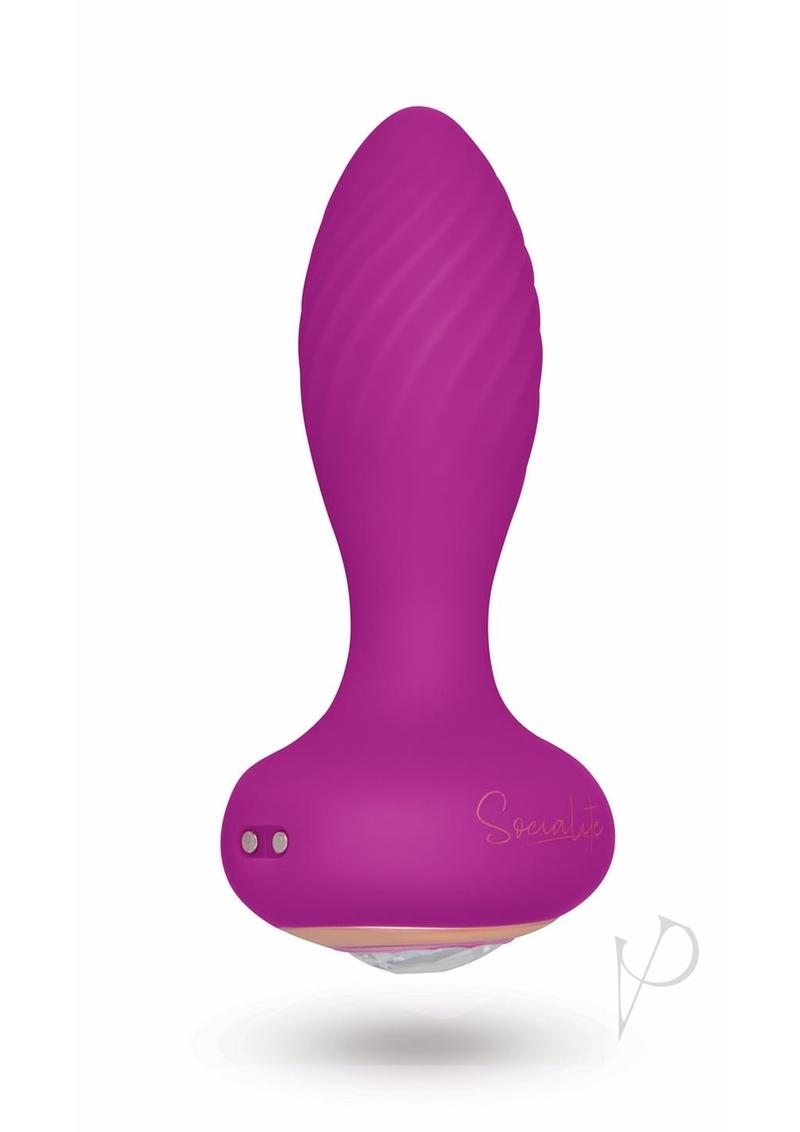 Bodywand Socialite Paradis Rechargeable Silicone Anal Plug - Purple & Gold | Waterproof & Hypoallergenic | Perfect for Couples Play & Solo Exploration