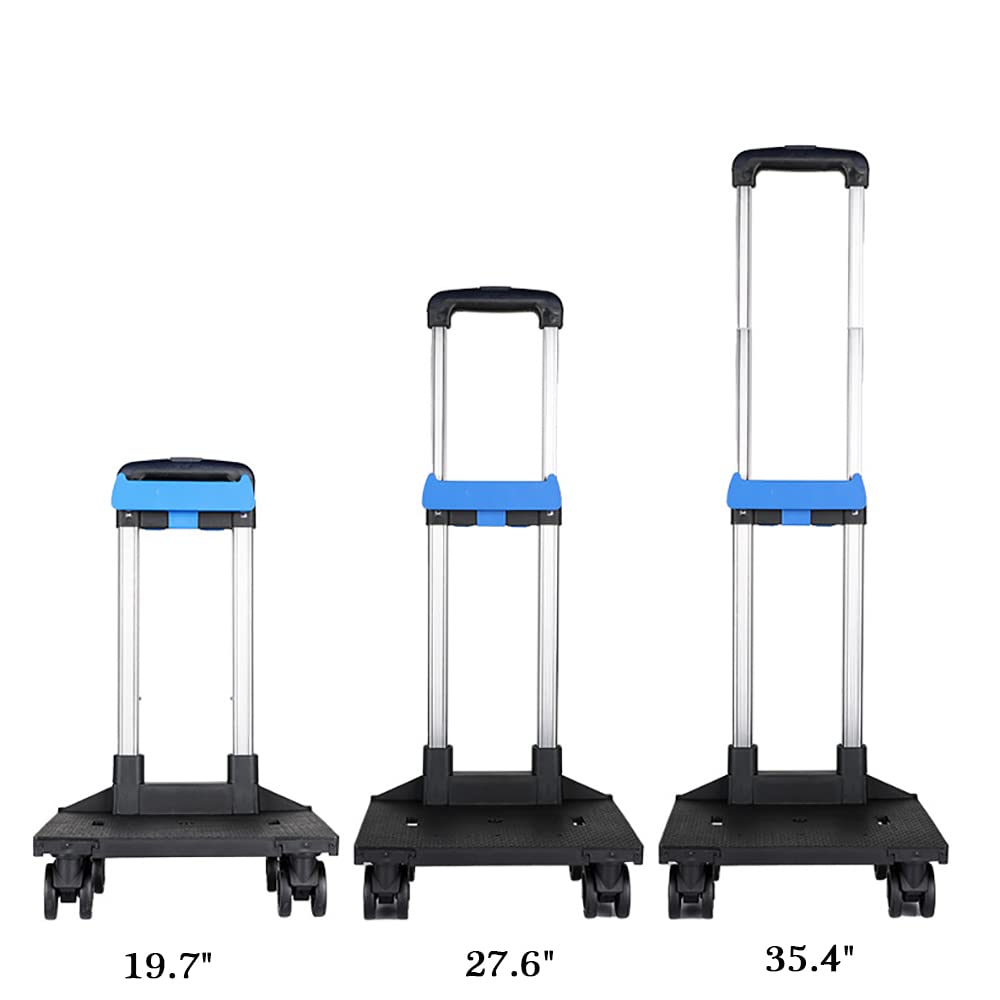 4-Wheel Folding Lightweight Luggage Cart - Compact Travel Trolley for Backpacks, Lunch Bags, Golf Bags & Pet Carriers | Perfect for Air Travel, Commuting, Camping & Outdoor Adventures