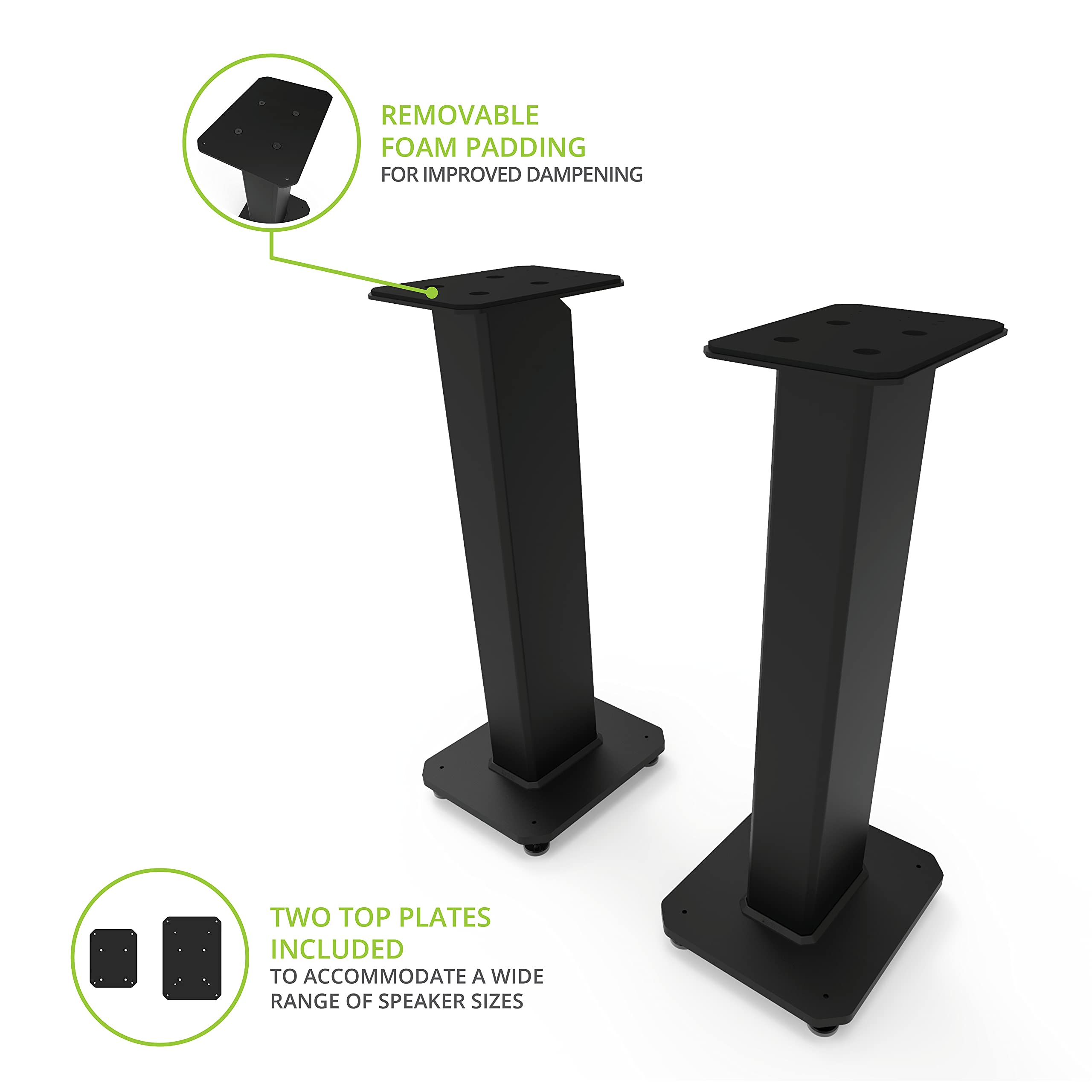 Kanto SX26 Universal Fillable Speaker Floor Stands for Bookshelf Speakers | 26