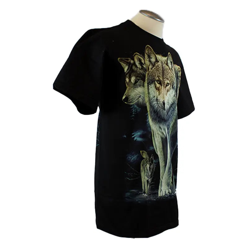 BOL/Open Road Men's Glow In The Dark Wolf Graphic T-Shirt - Cool Novelty Tee for Night Parties, Concerts & Outdoor Adventures