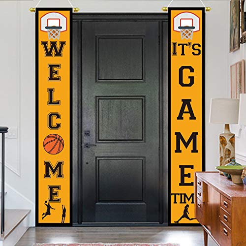 Basketball Party Decor - Hanging Porch Sign for Indoor & Outdoor Sports Birthday