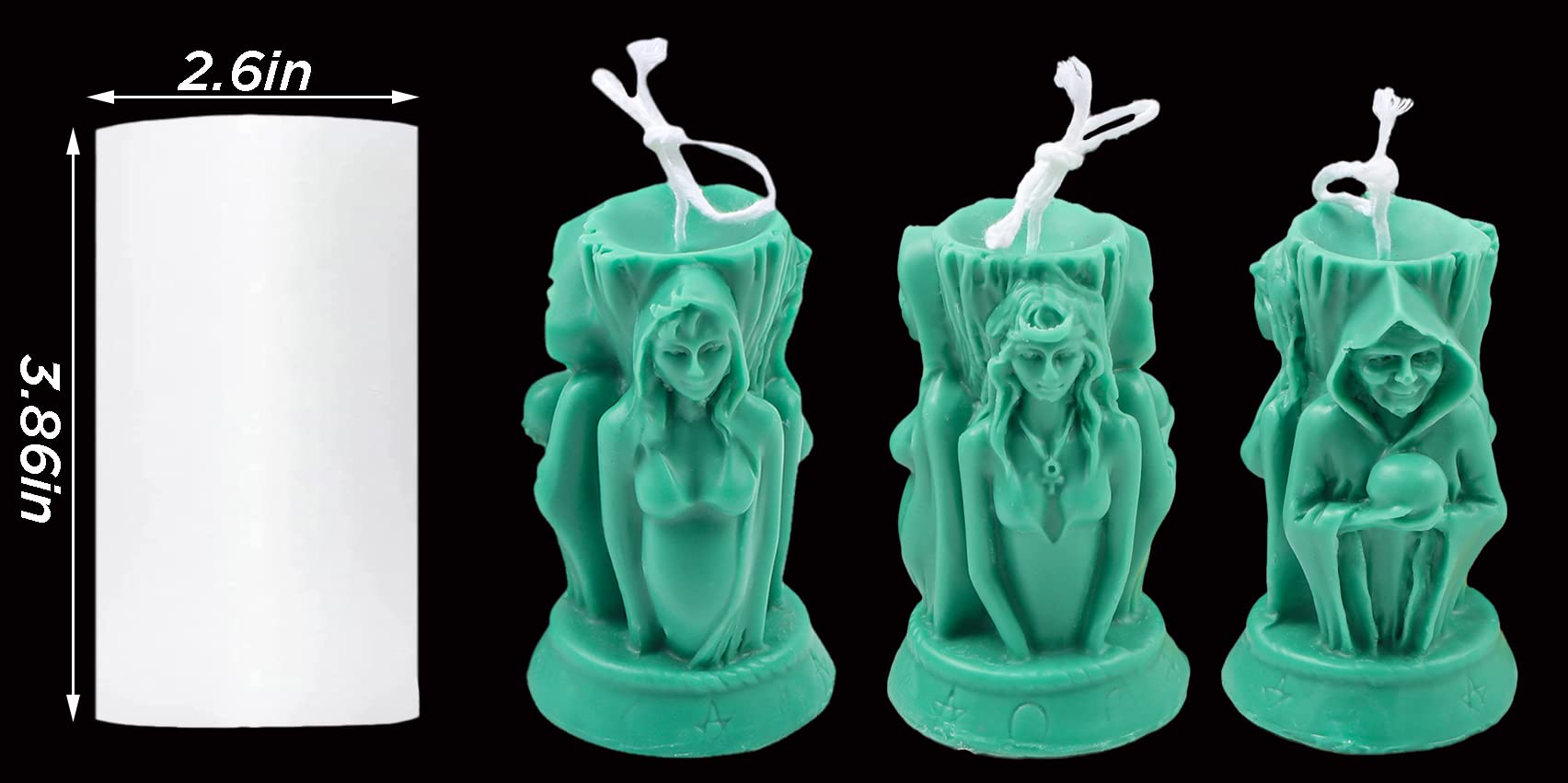 3D Three-Faced Goddess Silicone Candle Molds Set - DIY Ancient Goddess Candle Making Kit for Resin, Soap Casting & 3D Sculpture - Perfect for Home Decor, Gifts & Spiritual Altar Decorations