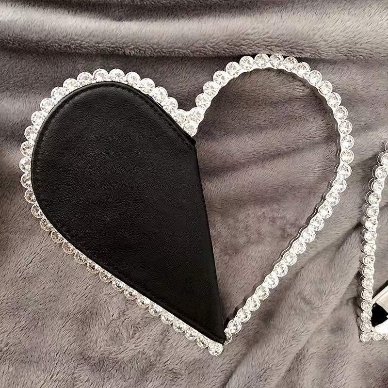 Sparkling Rhinestone Evening Clutch Bag for Women - Elegant Diamond Heart Wedding Party Purse - Perfect for Prom, Cocktail Events & Special Occasions