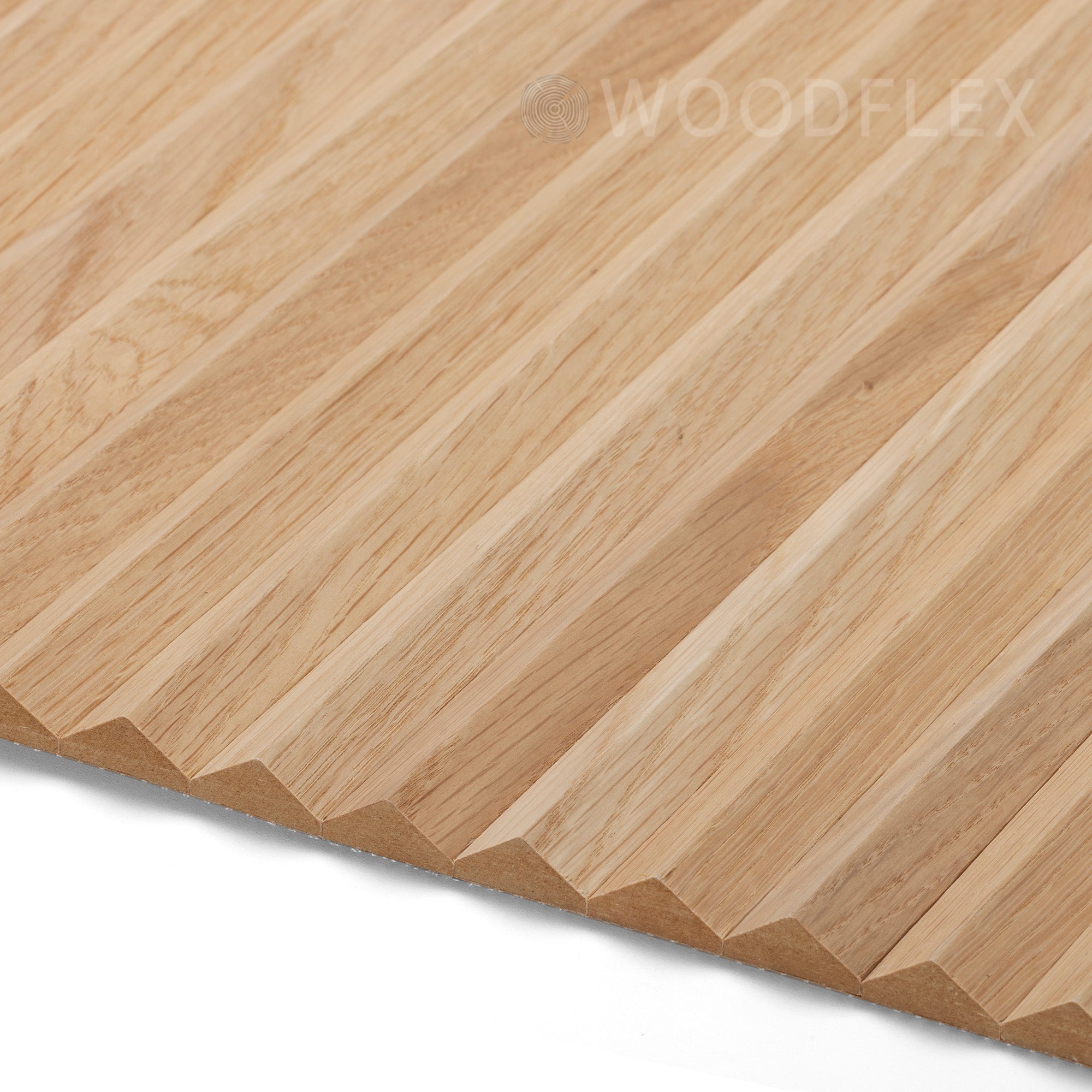 WOODFLEX Flexible Wooden Slat Wall Panel - Natural Oak Veneer - 2700mm x 600mm Triangle Design - Modern Acoustic Room Divider for Home & Office Decoration