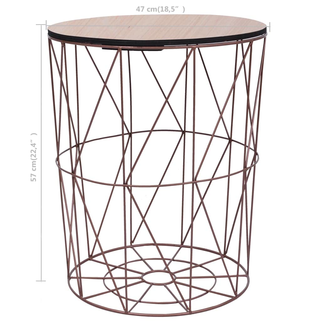 CHARMMA Modern Round Coffee Table with Copper Finish - 18.5 Inch Diameter Living Room Center Table for Small Spaces, Perfect for Apartments and Cozy Homes