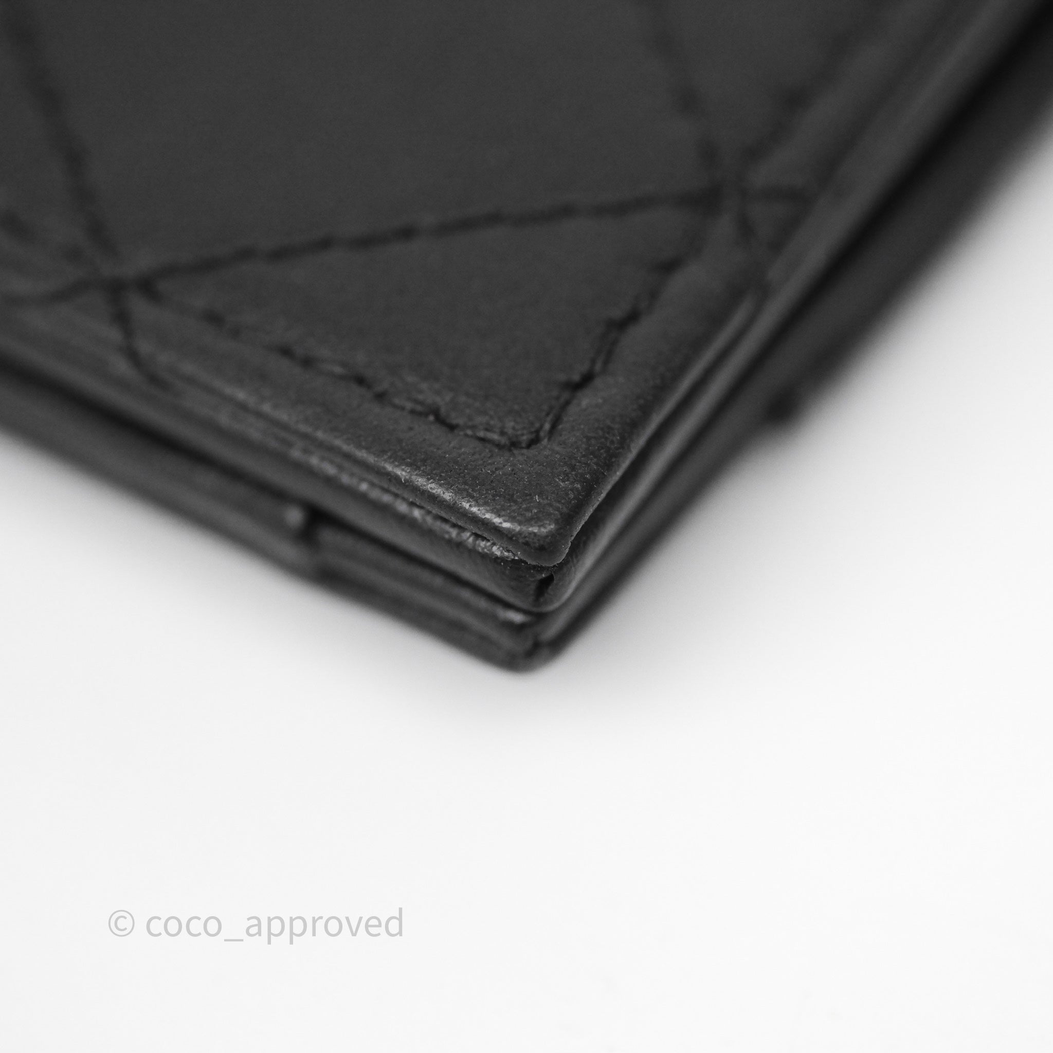 Chanel Quilted So Black Calfskin Card Holder - Luxury Compact Wallet for Credit Cards & ID - Perfect for Everyday Use, Travel & Gifting