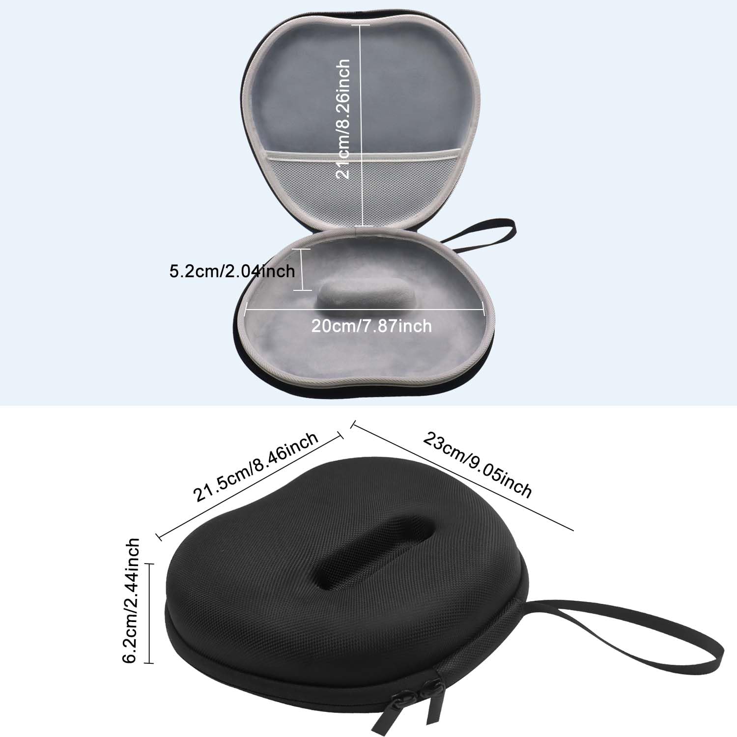 Sony WH-CH720N/WH-CH520 Headphone Case - Protective Travel Storage Bag for WH-CH720N/WH-CH520 & AirPods Max Headphones (Black) | Perfect for Travel, Commuting & Home Storage
