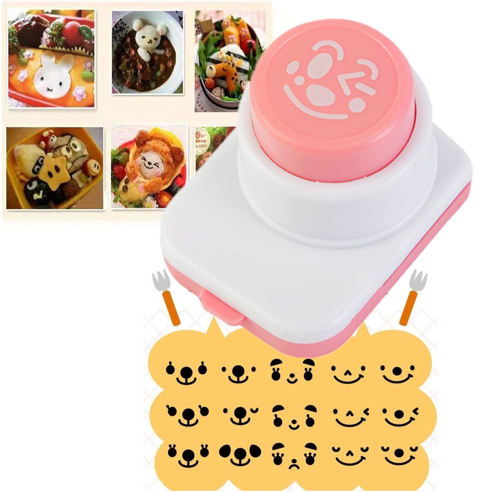DIY Cartoon Rice Ball Molds - Smiling Face Sushi Maker & Seaweed Cutter Kit for Bento Box Decoration | Perfect for Kids Lunch, Party Snacks & Japanese Food Preparation