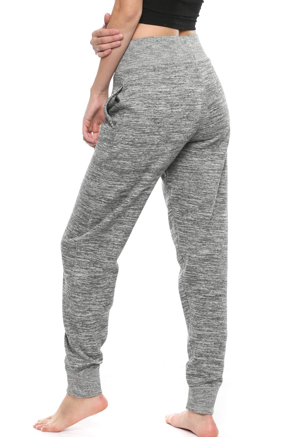 Urban Look Women's Elastic Waistband Soft Fleece Jogger Pants - Comfortable Lounge Pants for Yoga, Running, Travel & Home Wear