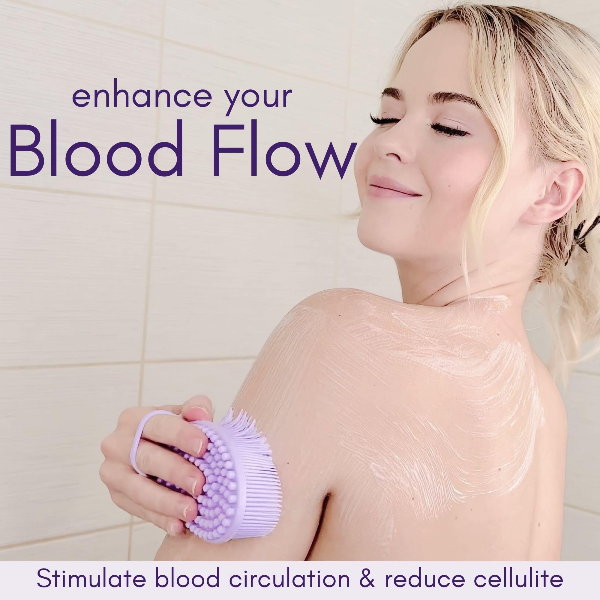 Avilana Silicone Body Scrubber – Dual-Sided Exfoliator for Men & Women, Gentle Loofah Alternative, Easy-to-Clean Silicone Shower Scrubber for Smooth Skin – Perfect for Daily Shower & Spa Use