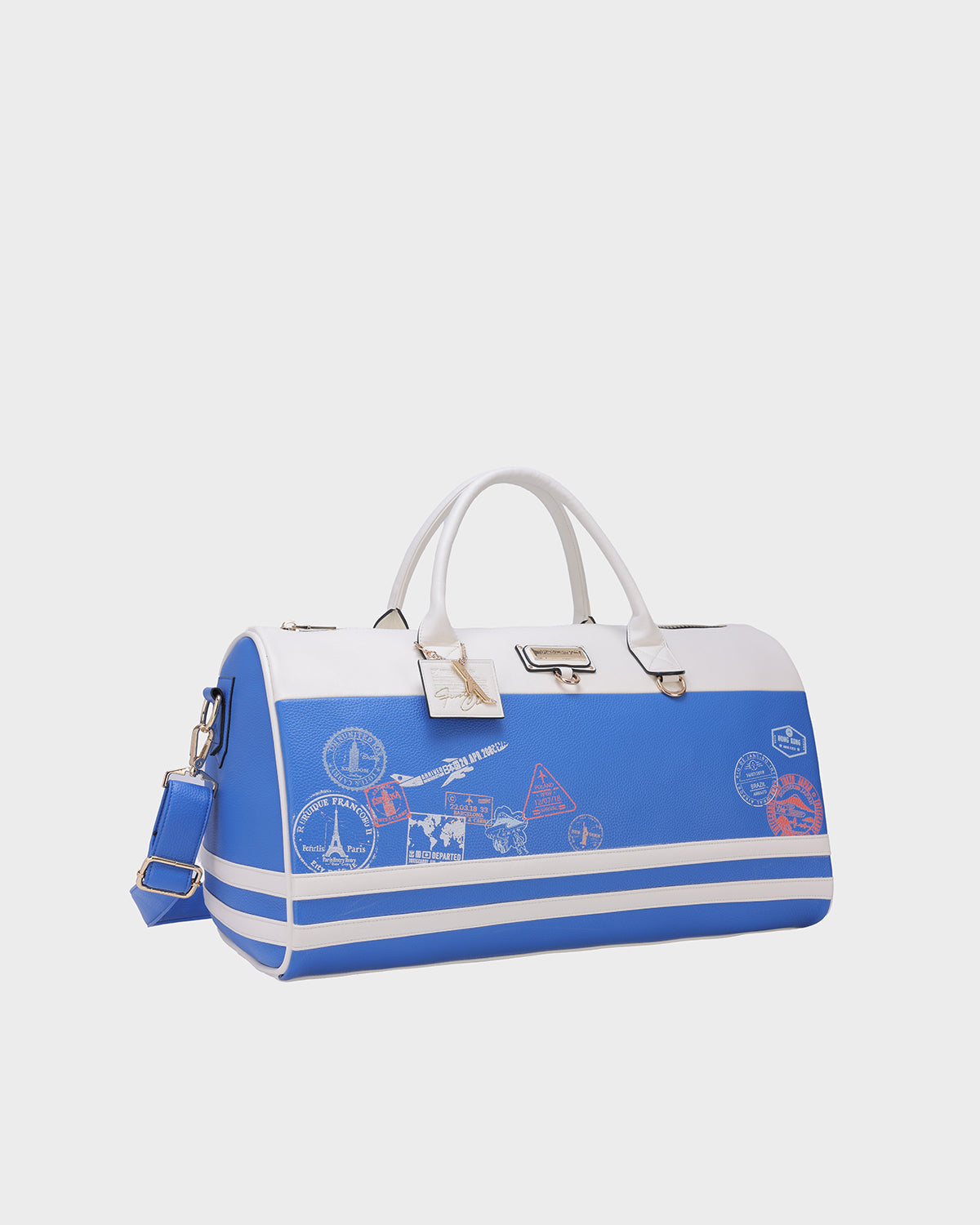 Premium Blue Weekender Duffle Bag for Travel & Gym - Water-Resistant Carry-On Luggage with Spacious Compartments | Perfect for Weekend Getaways, Business Trips & Sports Gear Storage