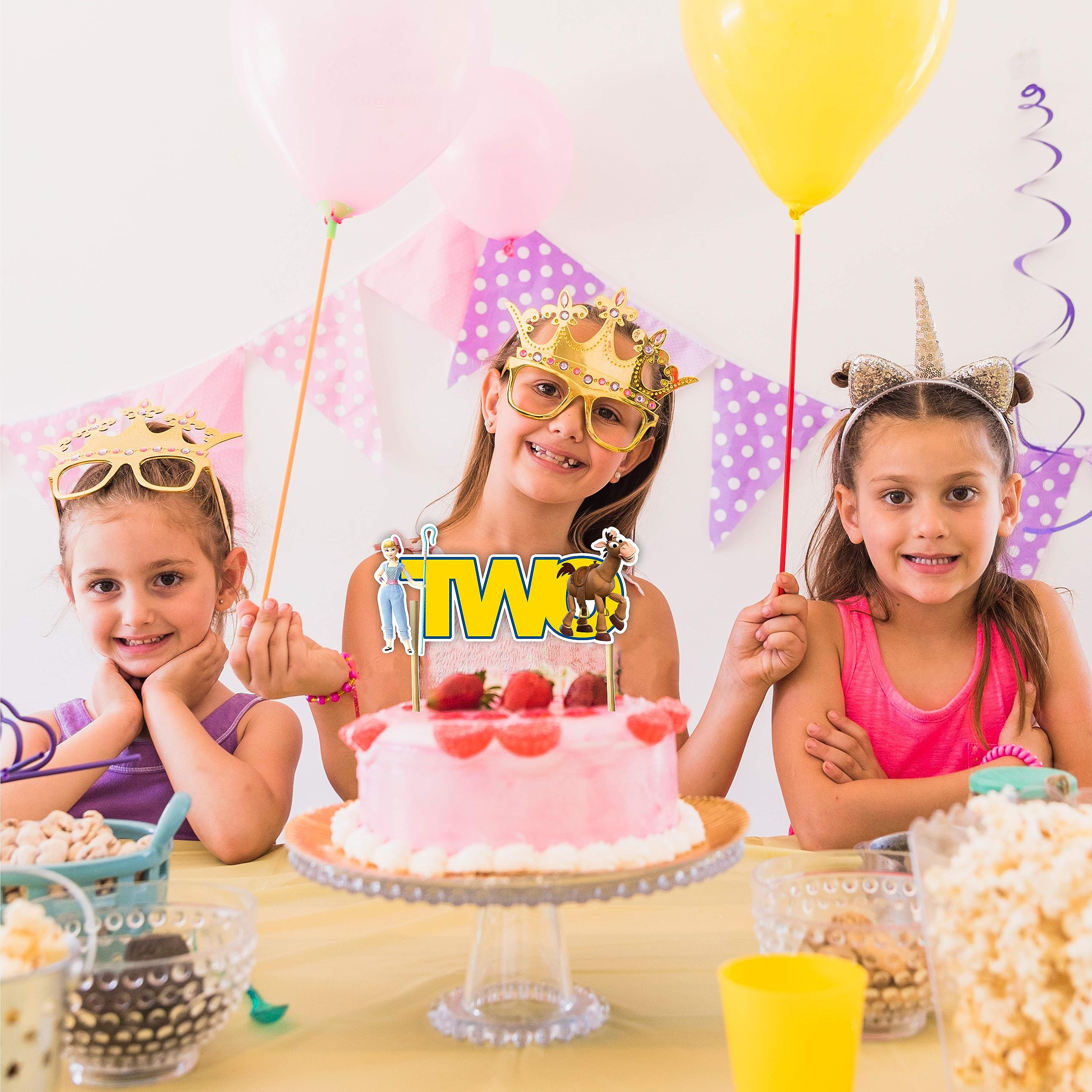 Seyal® Toy Story Two Cake Topper - Birthday Party Decorations for Kids, Baby Shower, Disney Themed Celebrations & Special Events