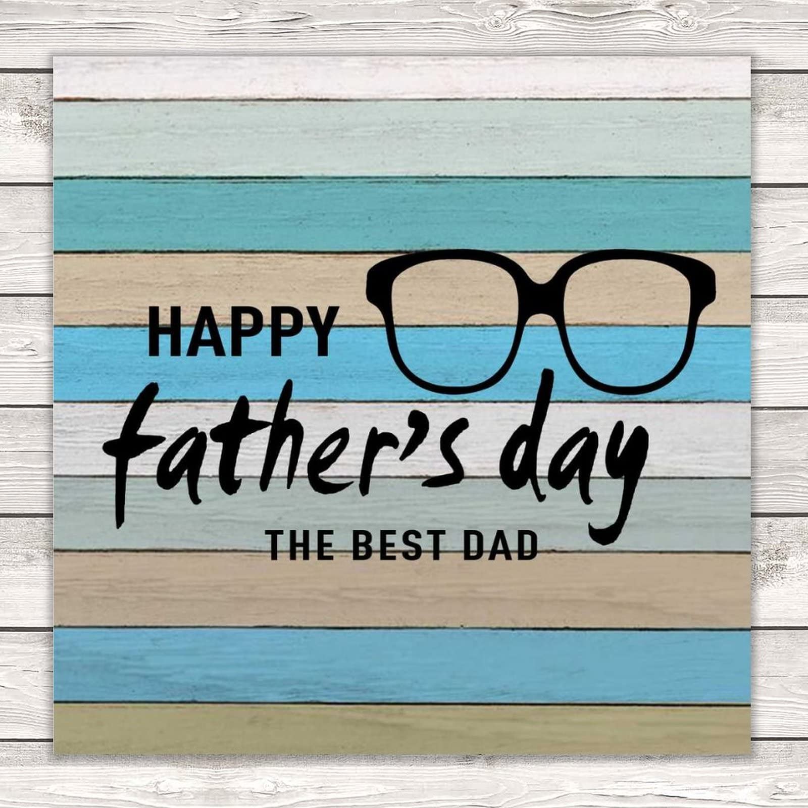 Personalized Wooden Father's Day Sign - Custom Quote Camp Decor - 12x12 Inch Rustic Home Decoration for Dad's Office, Man Cave, or Outdoor Cabin