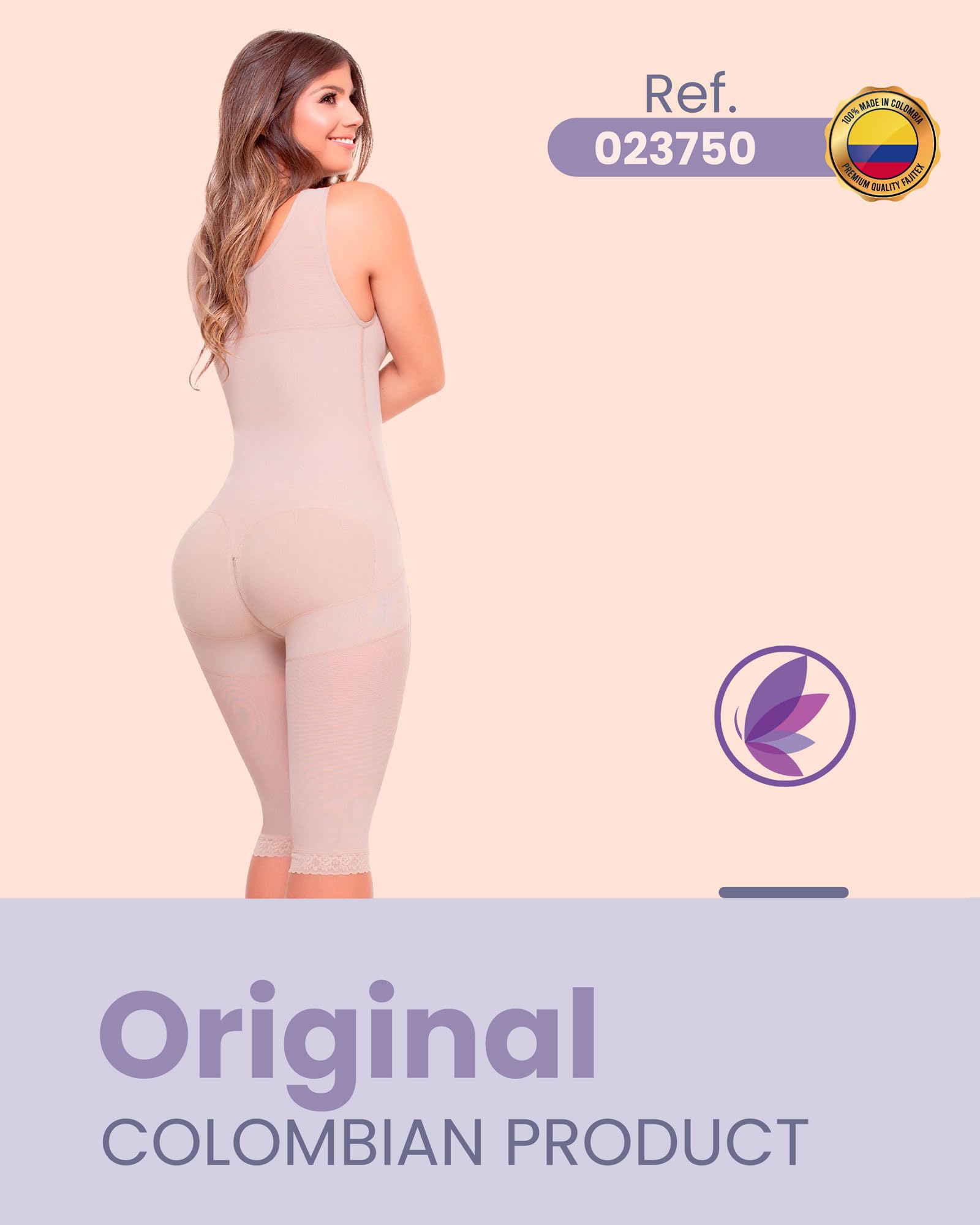 Fajitex Women's High Compression Shapewear - Colombian Fajas Moldeadoras Full Body Girdle with Built-in Bra | Tummy Control & Waist Trainer for Everyday Wear, Postpartum Recovery & Special Occasions
