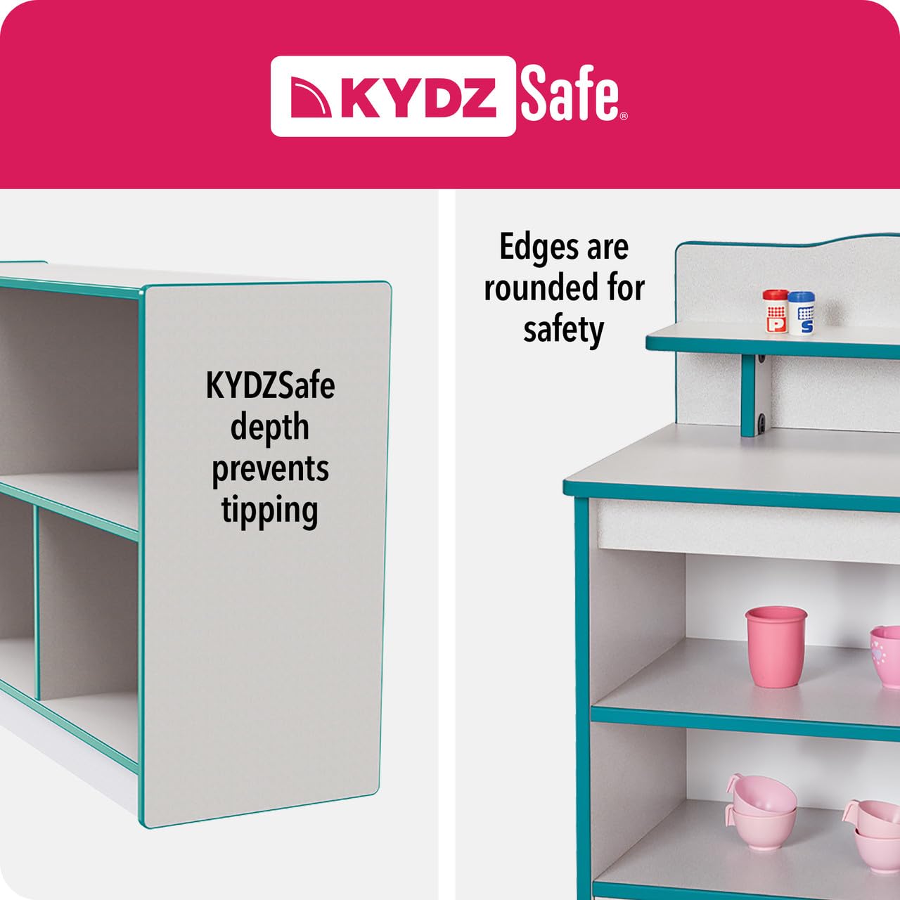 Jonti-Craft 5145JC004 Purple Diaper Changing Table with Stairs - Left Side Configuration | Safe Toddler Changing Station for Daycare, Nursery & Preschool Classrooms