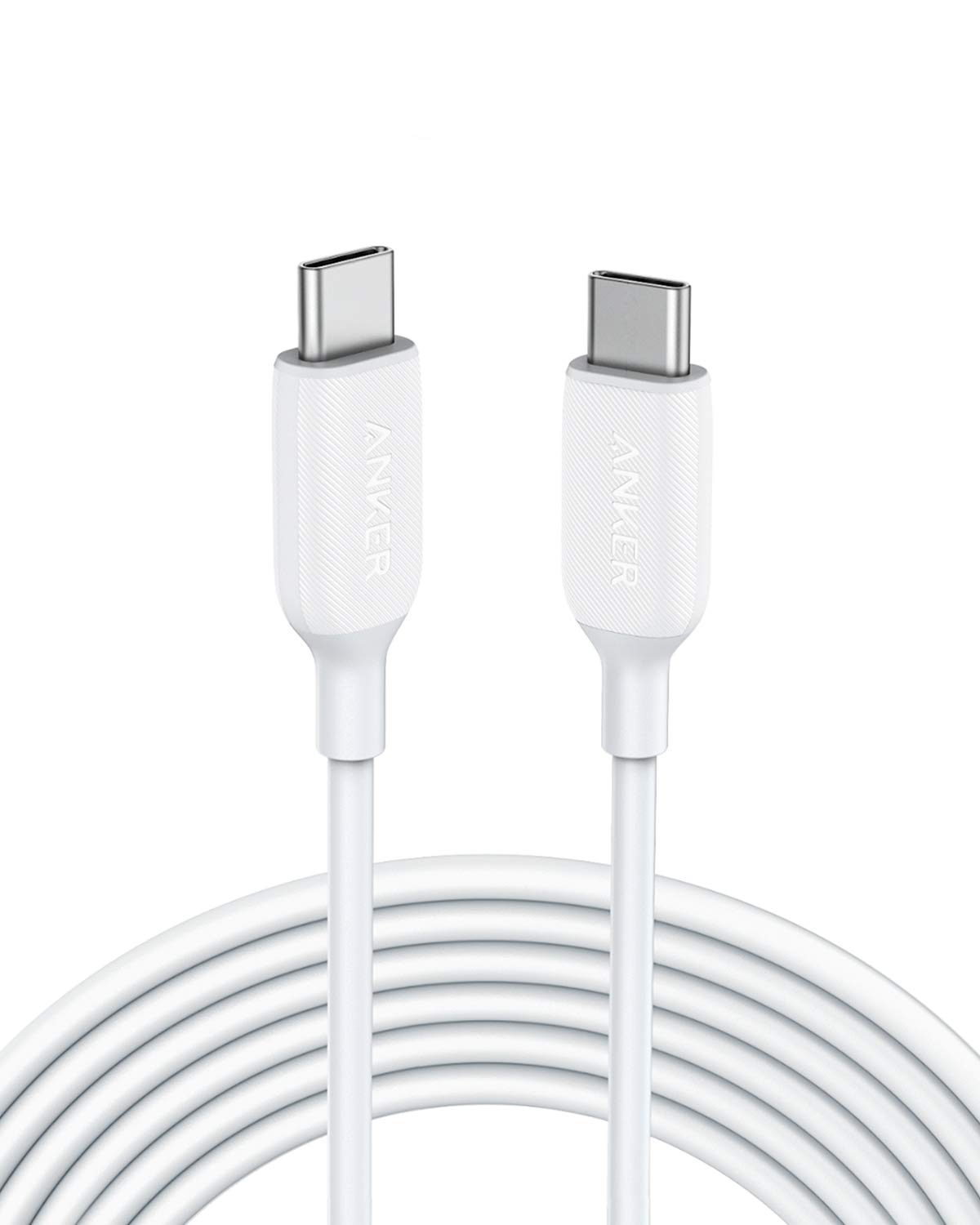 Anker Powerline III USB-C to USB-C 2.0 Fast Charging Cable (10ft, 60W) - Compatible with MacBook Pro 2020, iPad Pro 2020, Nintendo Switch, Samsung Galaxy S20/S9/S8 Plus, Google Pixel - White | Perfect for Home, Office & Travel Charging