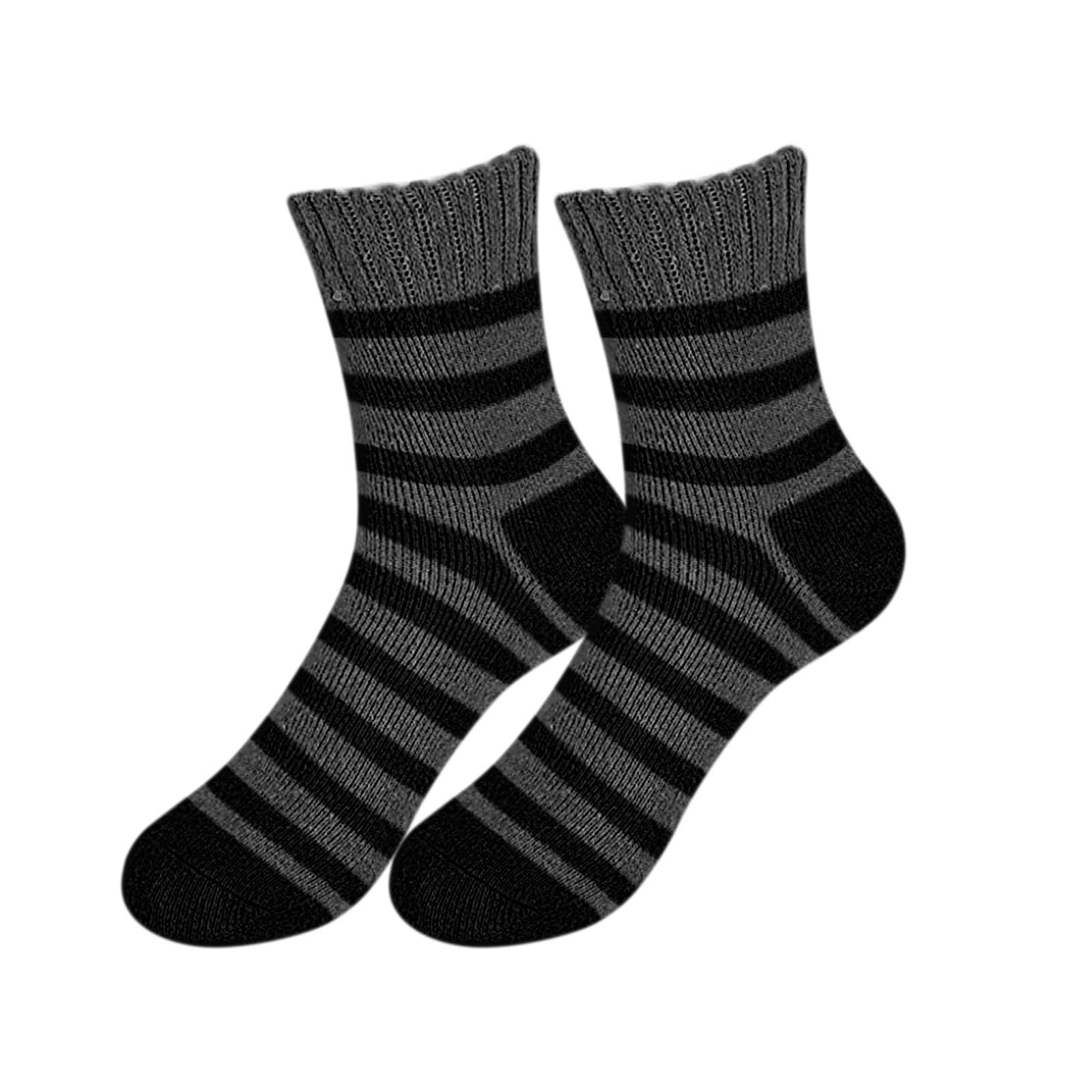 Women's Thermal Winter Socks - Mid Warm Terry Lined Comfortable Casual Seamless Socks for Cold Weather - Perfect for Indoor, Outdoor & Snow Activities