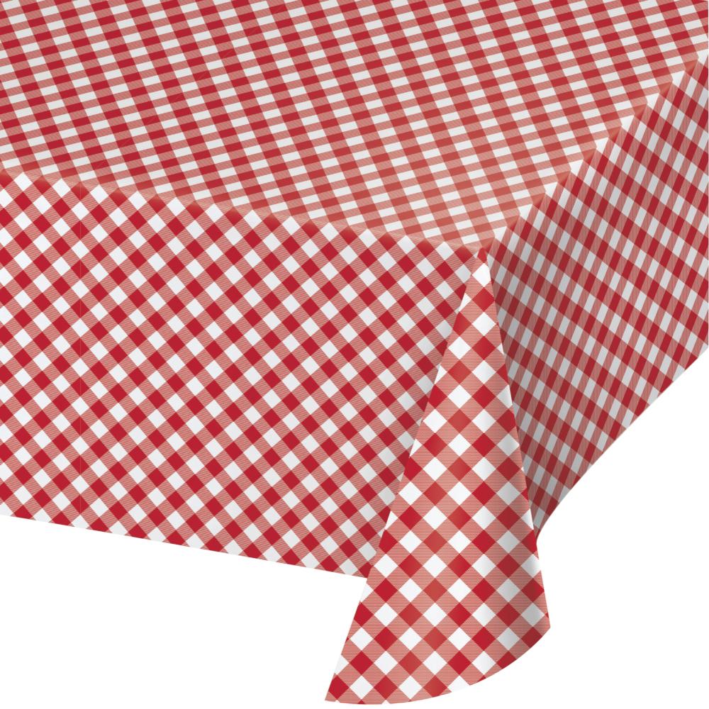12-Piece Bulk Classic Gingham Paper Table Cover Set, 54