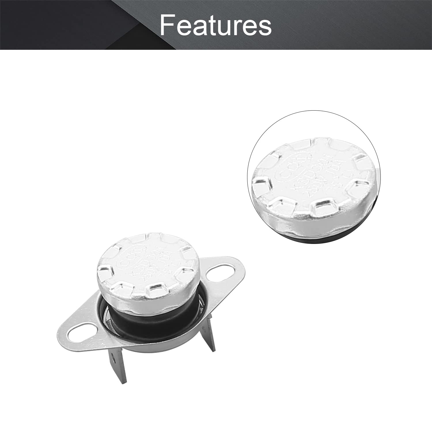 Fielect 2Pcs KSD301 Thermostat 105°C/221°F NC Adjustable Snap Disc Limit Control Switch - Perfect for Microwave Ovens, Coffee Makers & Home Appliances
