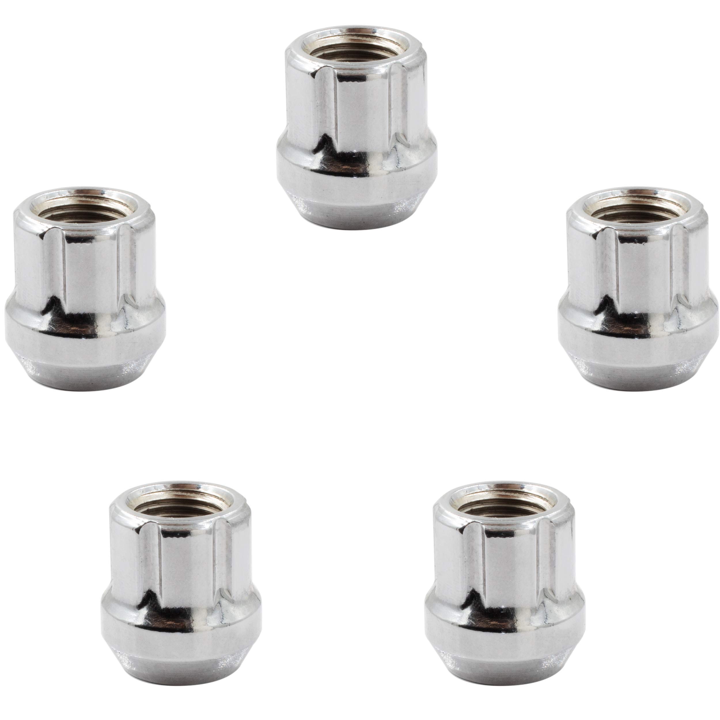 Chrome 14x1.5 Spline Lug Nuts Set of 20 - for Car Wheels & Trucks