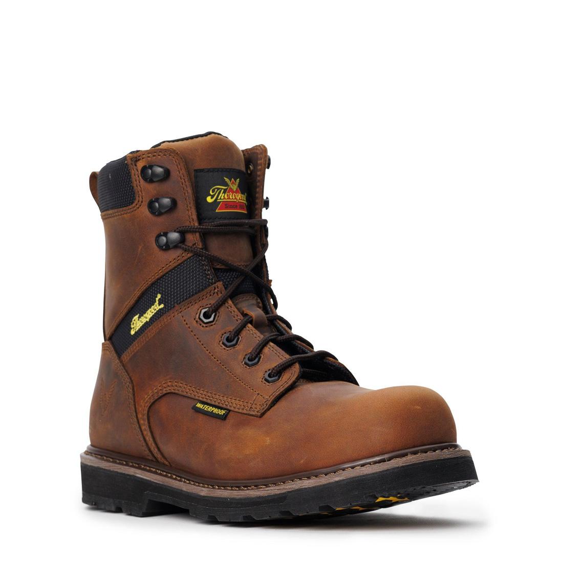 Jobsite Series 8 Composite Toe Waterproof Work Boots - Crazy Horse Leather for Men | Durable Safety Shoes for Construction, Outdoor & Heavy Duty Work