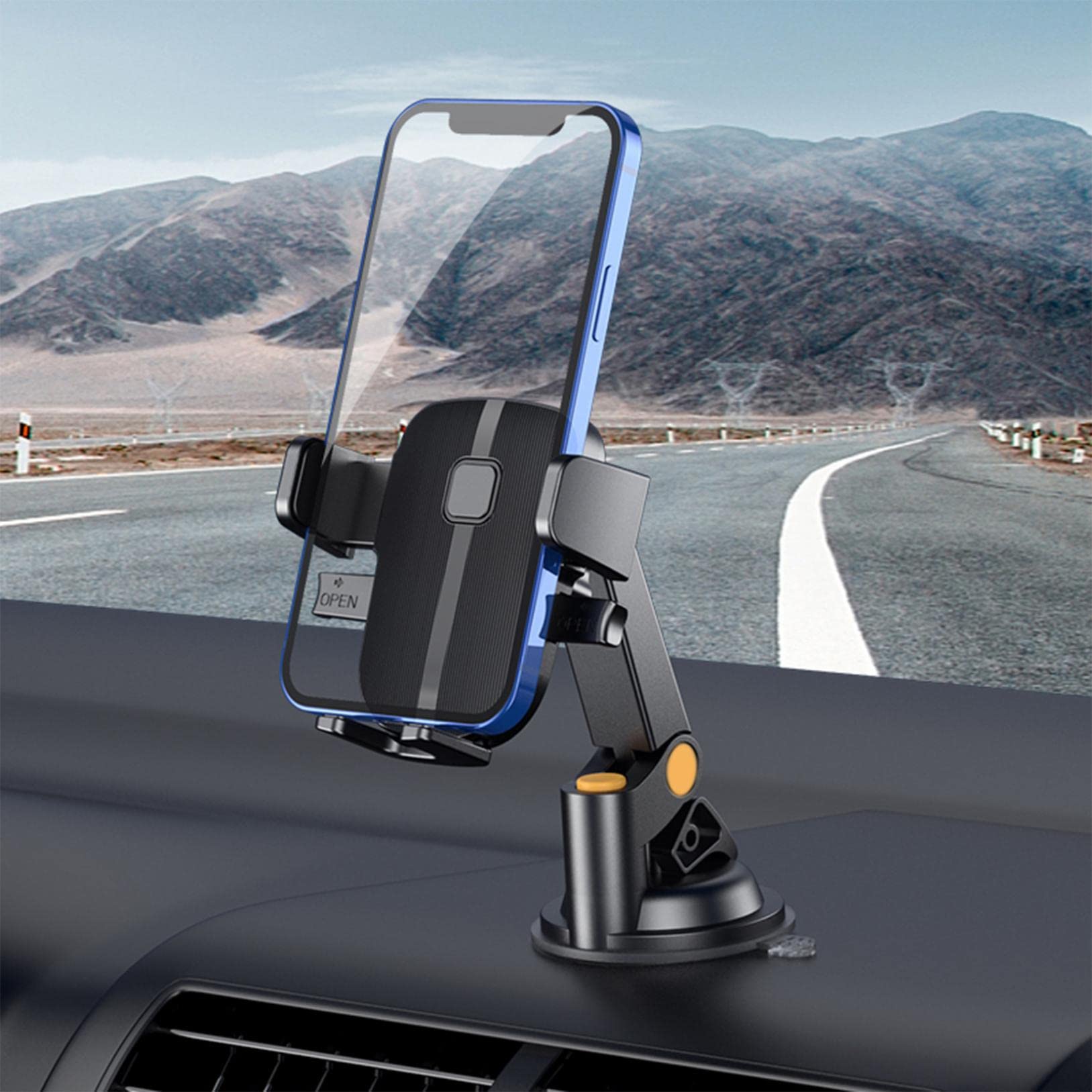Universal Car Phone Mount Holder for Center Console - Hands-Free Smartphone Cradle for iPhone & Android - Perfect for Driving, Navigation & Road Trips