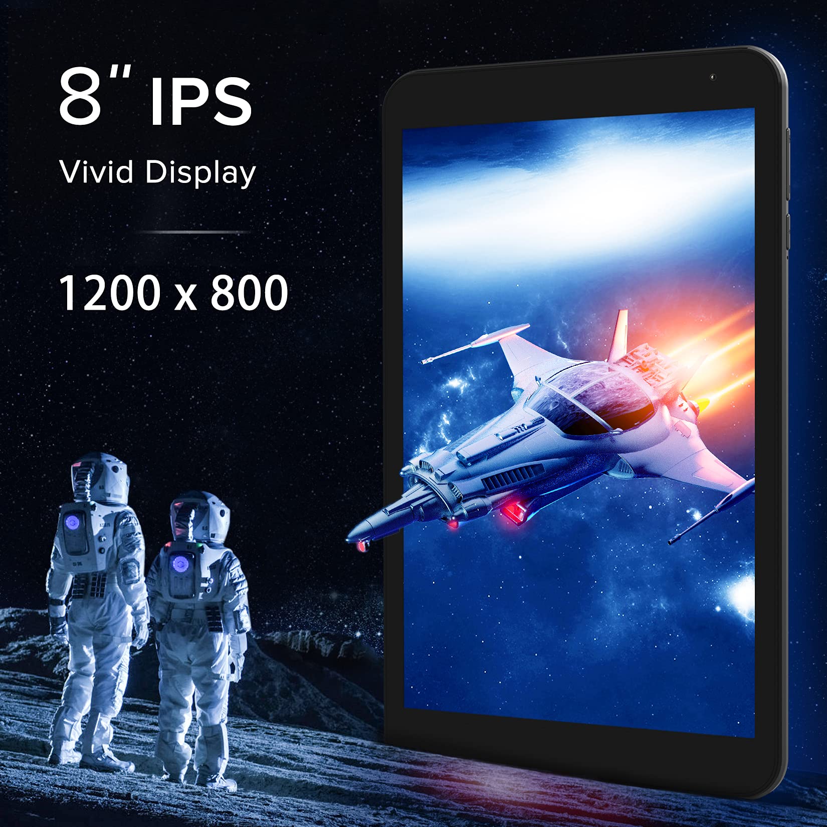 FANGOR 8 Inch Android Tablet - Android 11.0, IPS HD Display, 2GB RAM, 32GB Storage, Quad-Core Processor, 5G WiFi, Bluetooth 5.0, Dual Camera (Silver Grey) - Perfect for Work, Study, and Entertainment