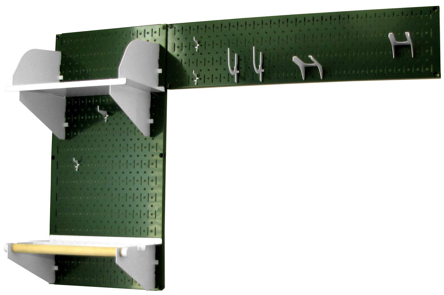 Wall Control Gardening Tool Pegboard Organizer - Heavy Duty Wall Storage Kit for Garden Tools, Green | Perfect for Garage, Shed & Workshop Organization