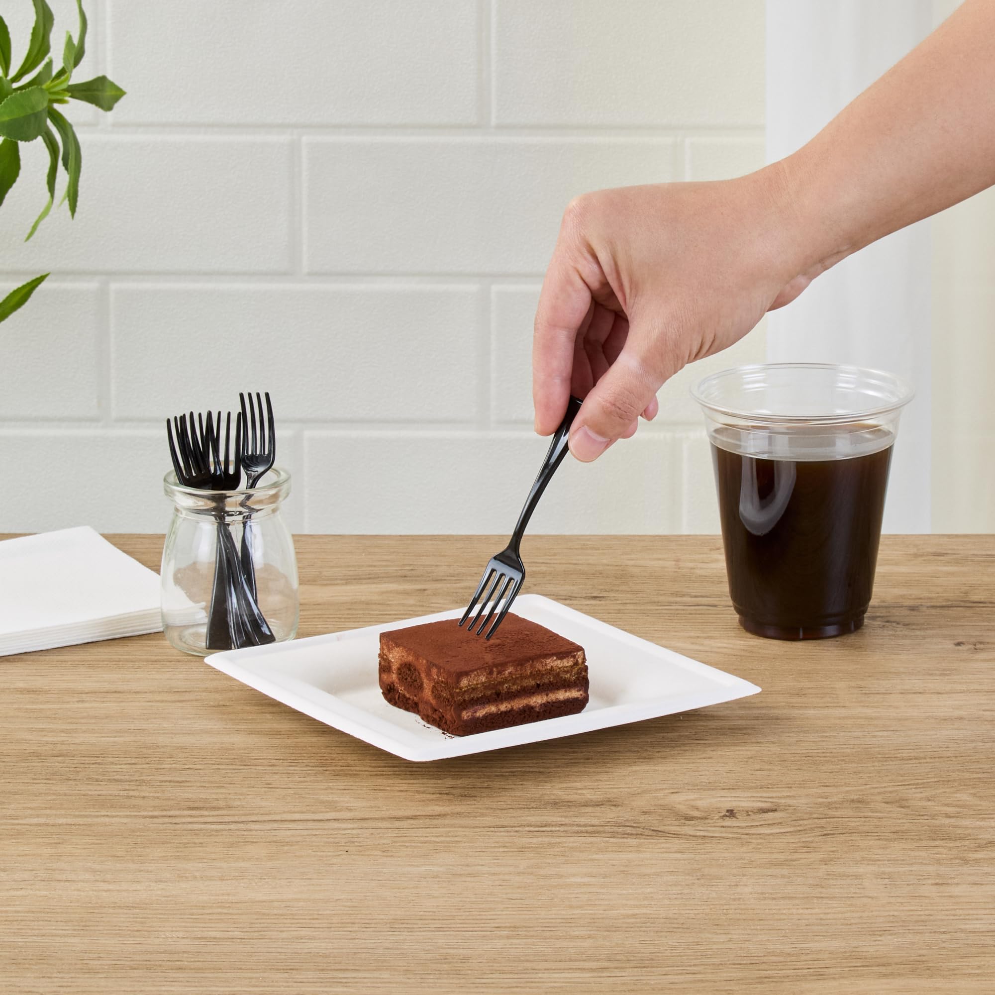 500-Pack 4 Inch Heavy-Duty Disposable Mini Forks - Black Plastic Appetizer Forks for Hors D'oeuvres, Desserts & Samples | Perfect for Parties, Weddings, Catering & Events