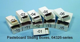 Sliding Paste Board Boxes - 54 x 28 x 16 mm Small Storage Containers (72 Pack) - Perfect for Jewelry, Crafts, Beads & Office Organization