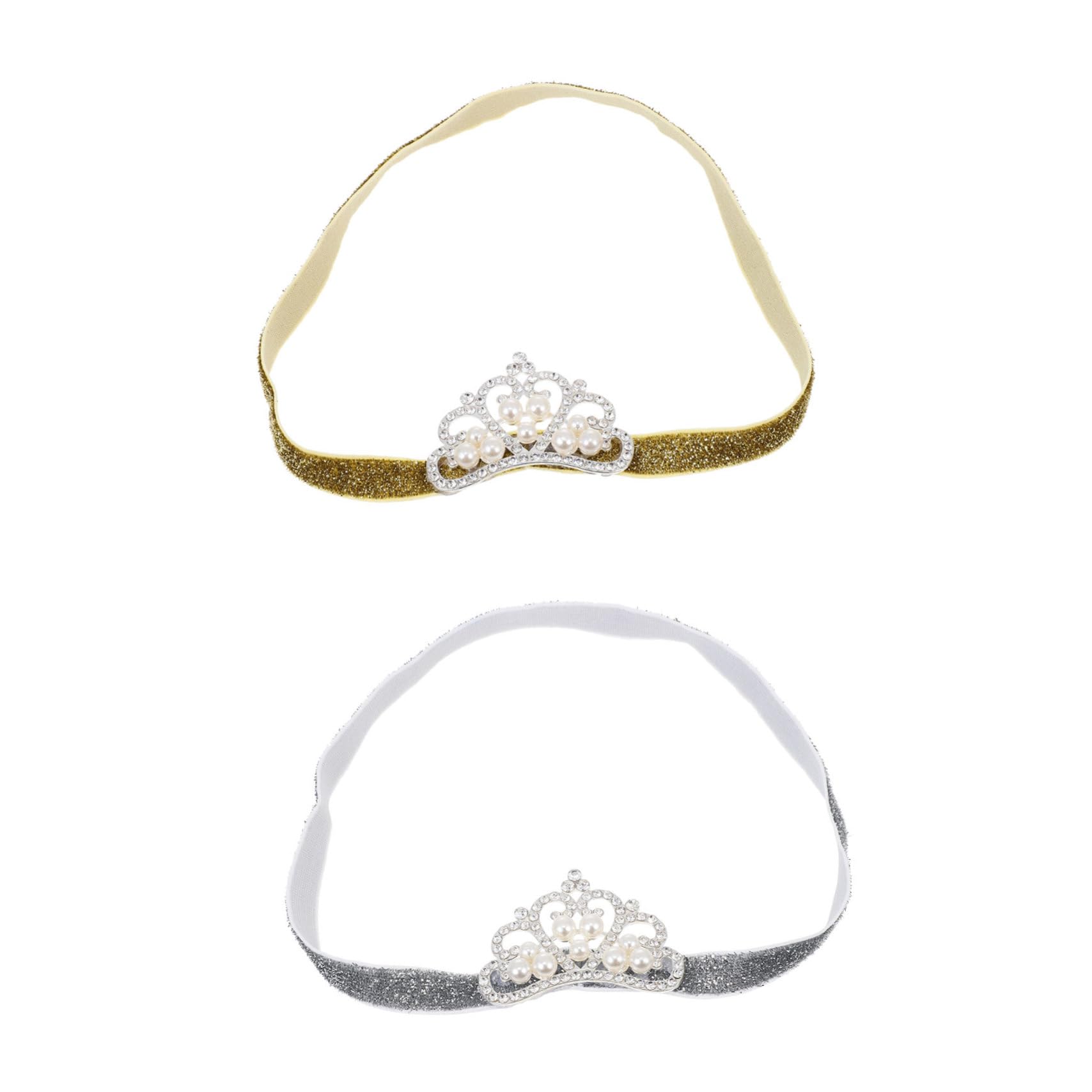 2pcs Pearl Crown Headband for Girls - Crystal Royal Hair Accessories, Elegant Rhinestone Headpiece for Dance Party, Evening Dress, Baby Girl Hair Ornaments | Perfect for Weddings, Pageants, Birthday Parties & Photo Shoots