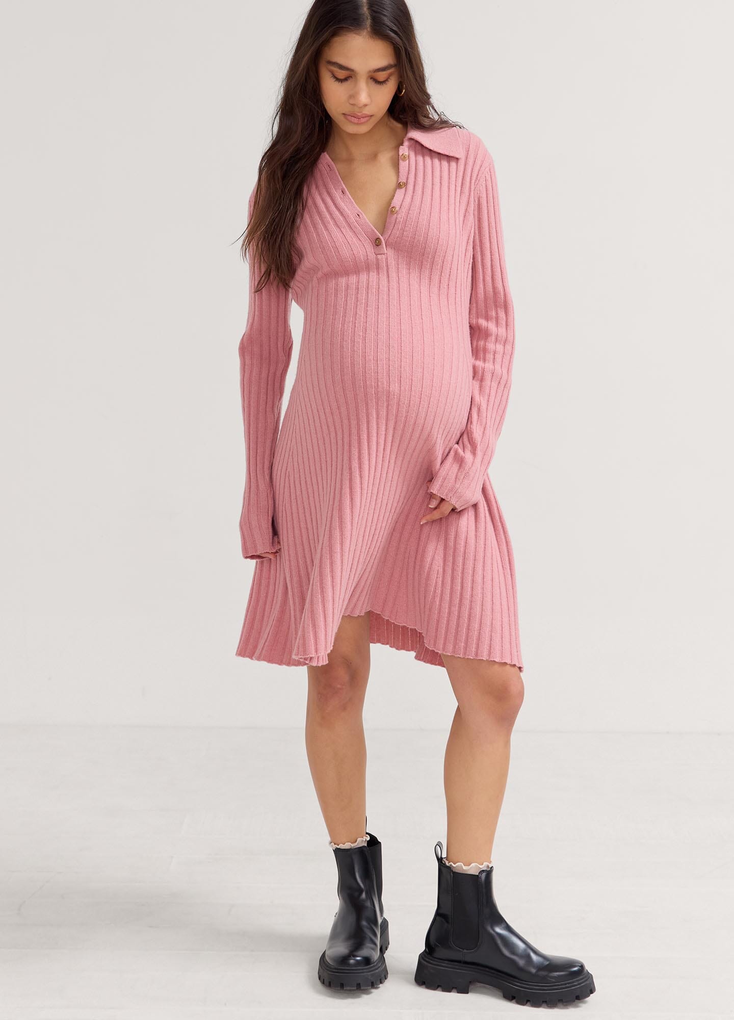 Addie Polo Sweater Dress for Women - Casual Knit Dress with Collar | Perfect for Office, Date Night & Fall Layering