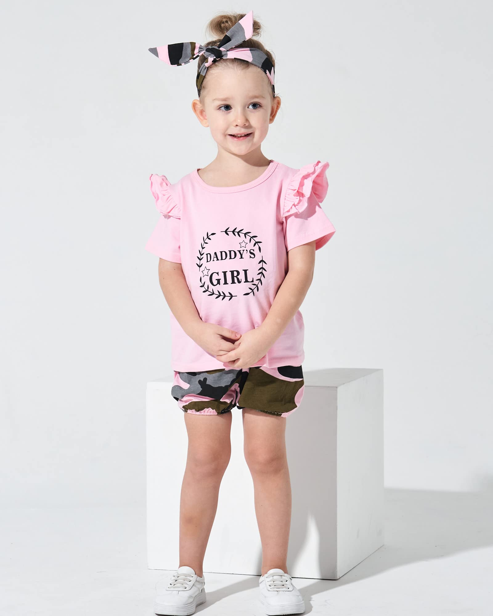 Adorable Mikrdoo Baby Girl Clothes Set - Cute Toddler Summer Outfits with Ripped Denim Shorts & Tops | Perfect for Playdates, Beach Trips & Family Photos