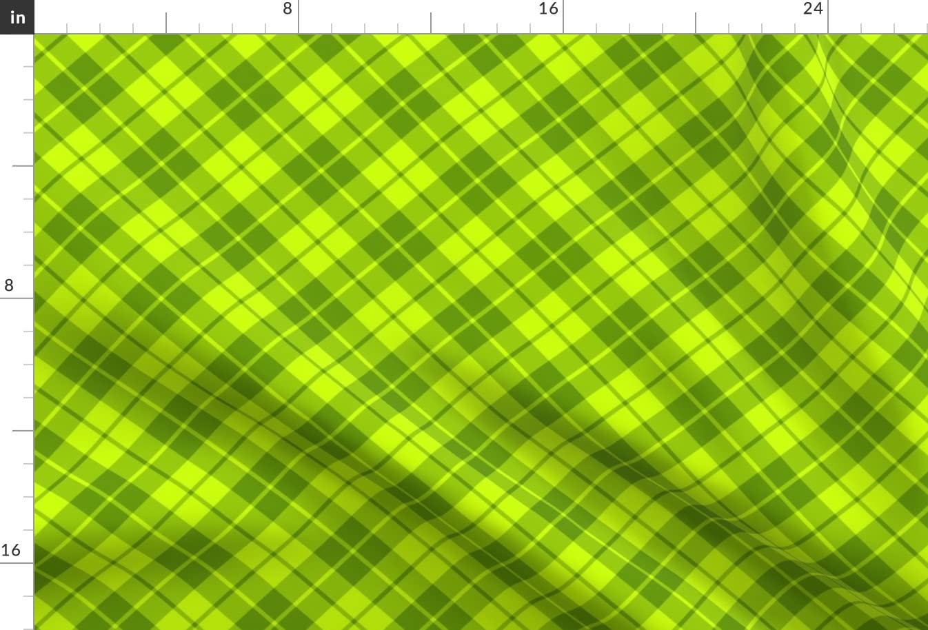 Bright Green Tartan Plaid Lime Printed Minky Fabric Fat Quarter - Soft & Durable for Sewing Baby Blankets, Quilt Backing, Plush Toys - Perfect for DIY Crafts, Nursery Decor & Gift Making