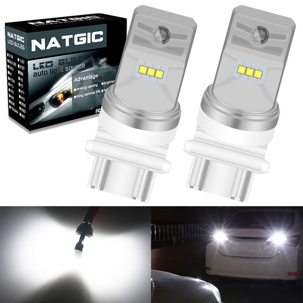 3157 3156 3057 3155 LED Bulbs 1700LM 6500K CSP LED Chipsets - Super Bright Xenon White Backup Reverse Lights, Tail Lights, Brake Lights, Parking Lights for Cars, Trucks, SUVs, Vans (12V-24V, Pack of 2)