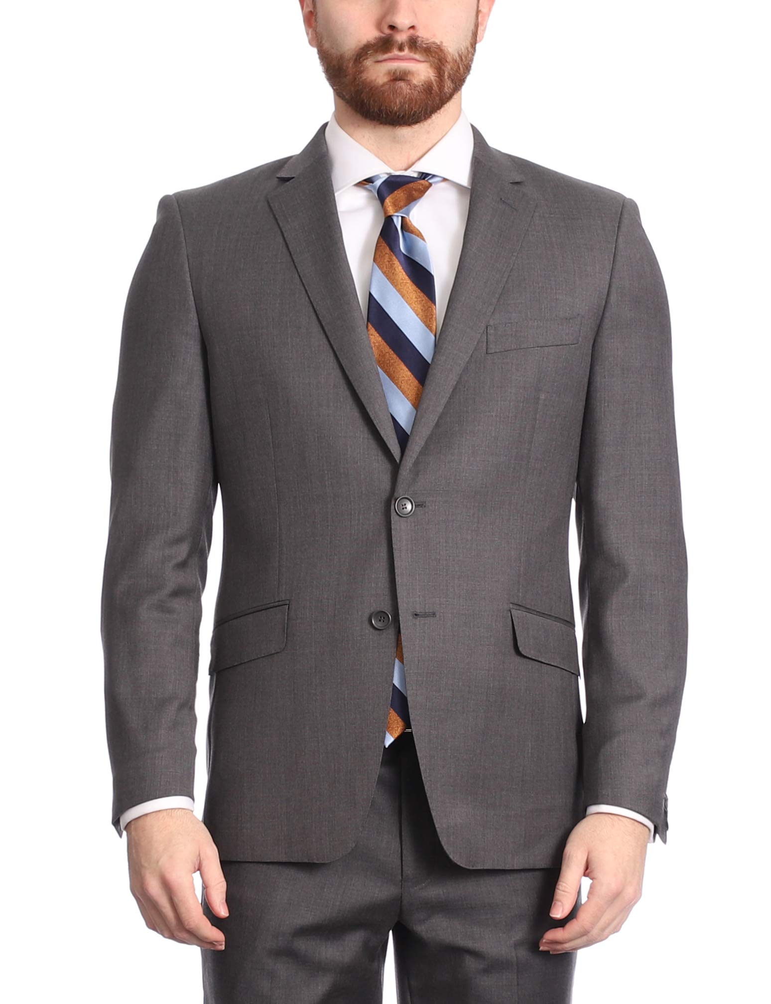 Men's Classic Fit Two-Button 100% Wool Suit Set - Perfect for Business Meetings, Weddings & Formal Occasions
