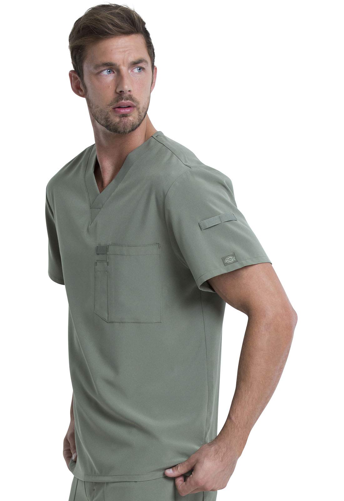 Dickies EDS Essentials Men's Scrubs Top - Tuckable V-Neck Work Shirt DK635 | Comfortable Medical Uniform for Nurses, Doctors & Healthcare Professionals