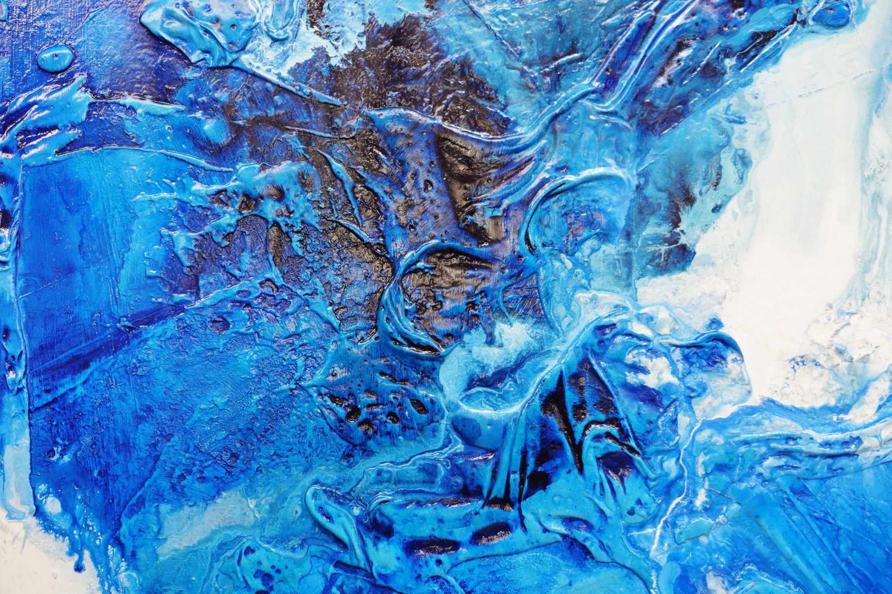 Blue Champagne 160cm x 100cm Blue White Textured Abstract Canvas Wall Art - Perfect for Living Room, Bedroom & Office Decor