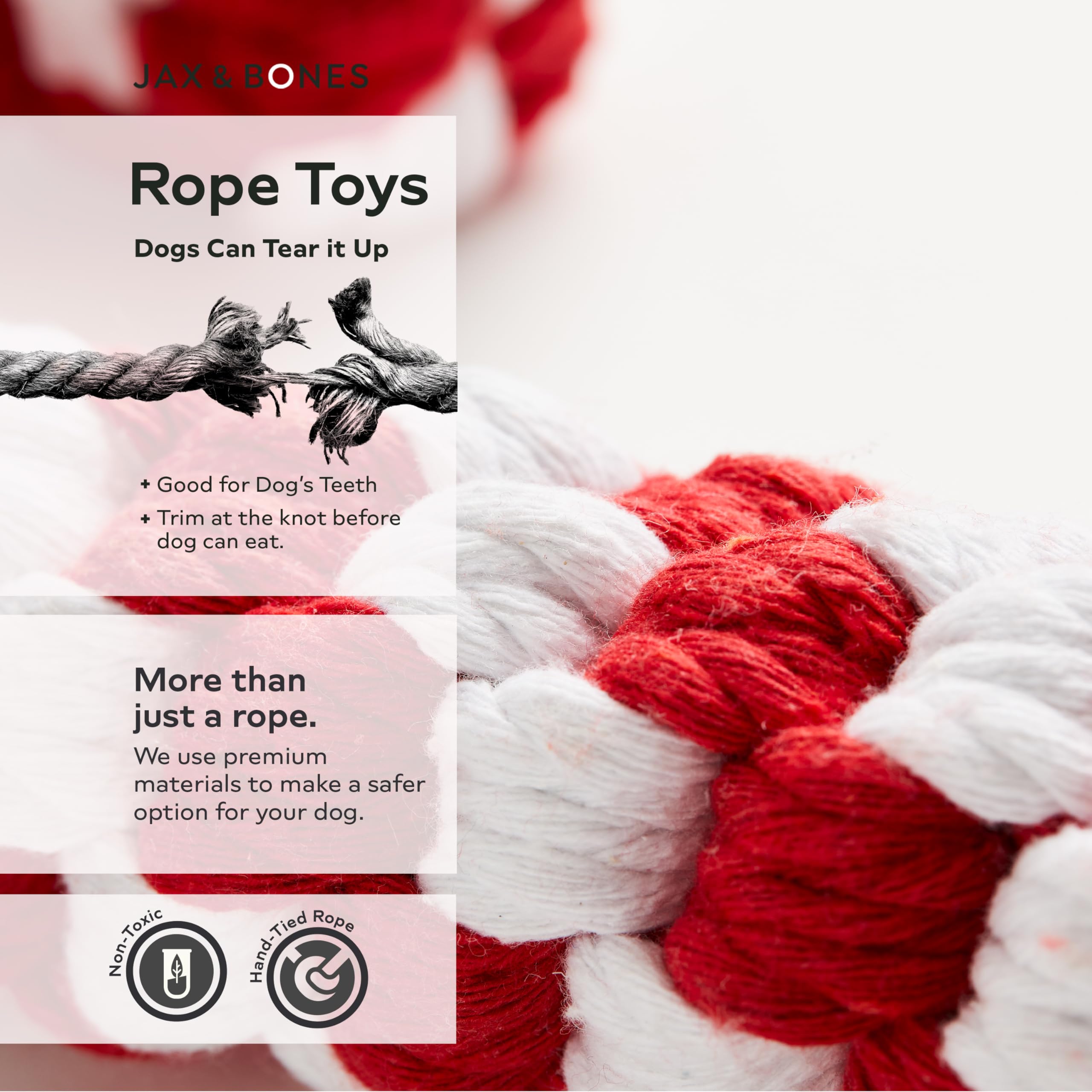 Jax & Bones Dog Rope Toy for Gentle Chewers - 11