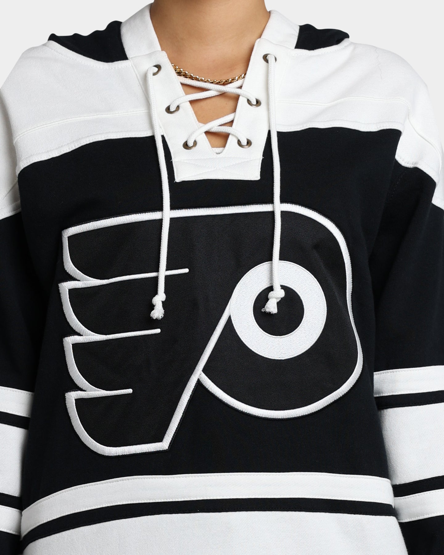 47 Brand Philadelphia Flyers Superior Lacer Hoodie - Men's NHL Team Zip-Up Sweatshirt - Jet Black - Perfect for Game Day & Casual Wear