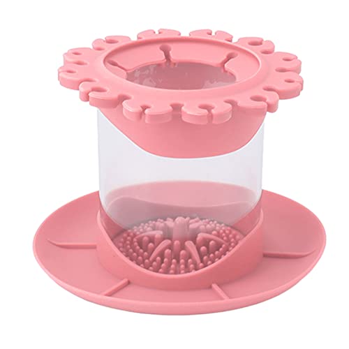 Professional Makeup Brush Cleaner - Large Capacity Round Cleaning Tool for Cosmetics Brushes, Sponges & Beauty Blenders | Home & Salon Use (Pink)