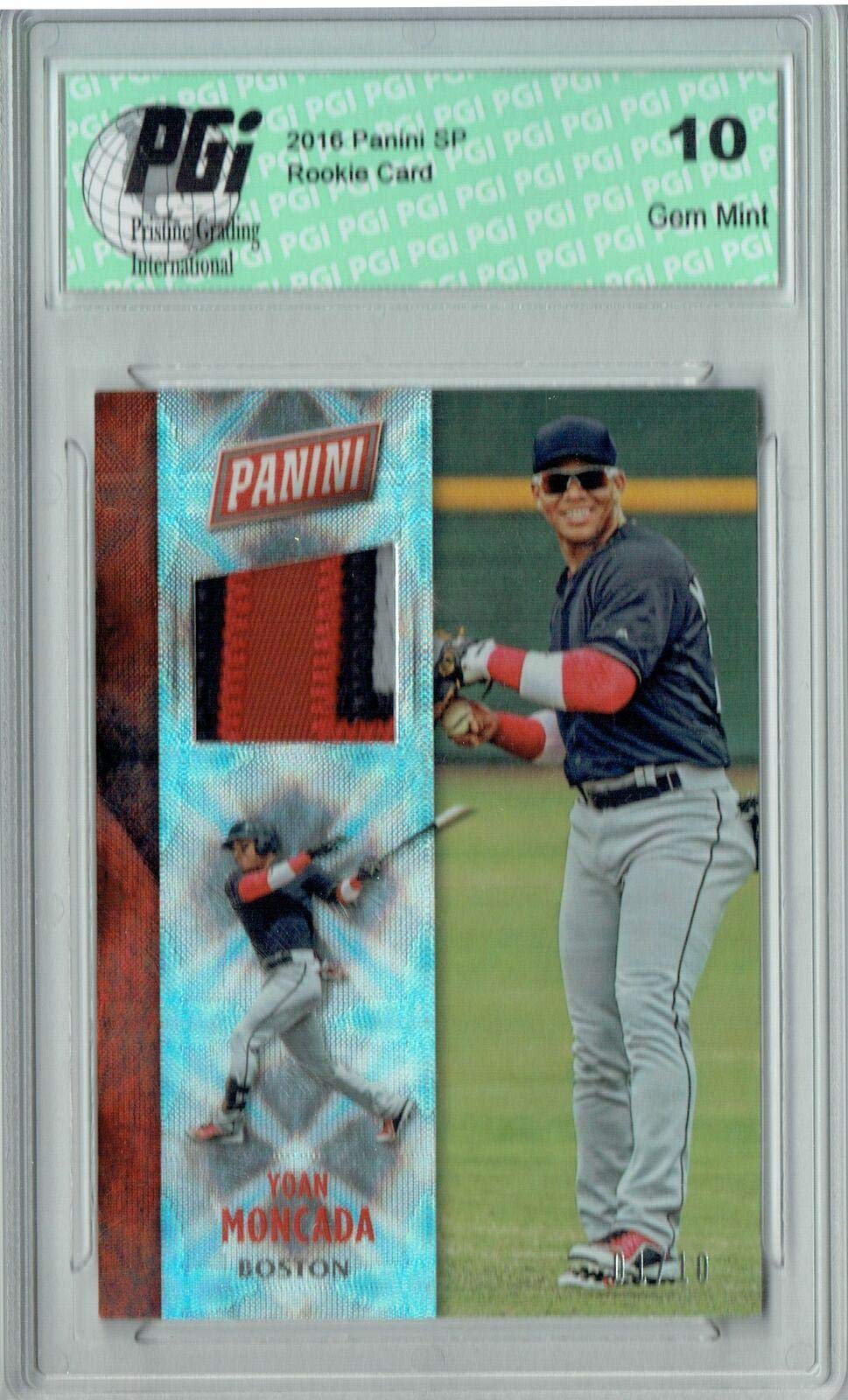 Yoan Moncada 2016 Panini #15 Patch #1 of 10 Rookie Card PGI 10 Graded - Limited Edition Baseball Trading Card for Collectors & Fans - Perfect for Display, Investment & Sports Memorabilia Collections