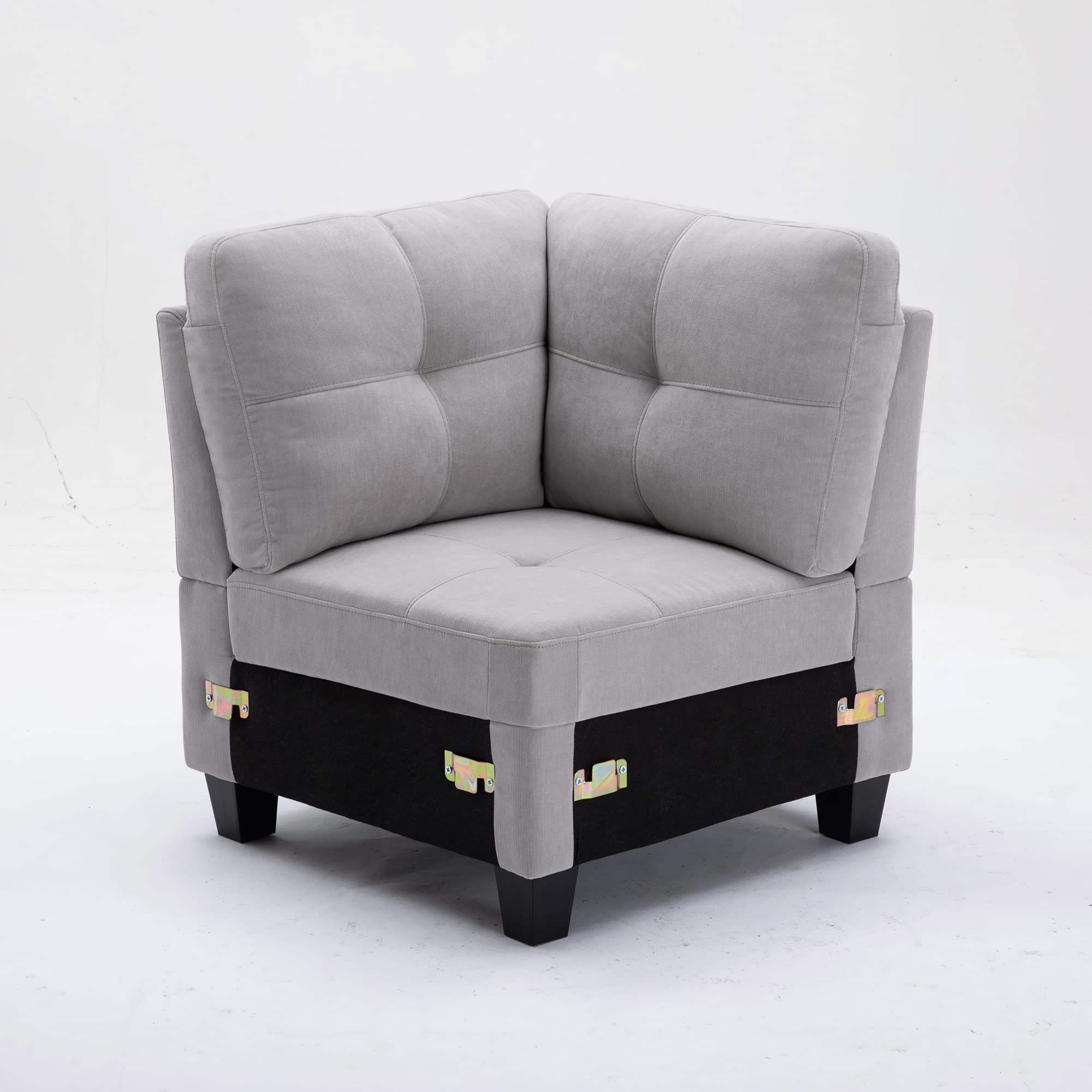 Modular Sofa Set - Modern Corner Sectional Couch for Living Room, Light Grey Fabric, F8001-HOME | Space-Saving Design Perfect for Small Apartments & Cozy Home Decor
