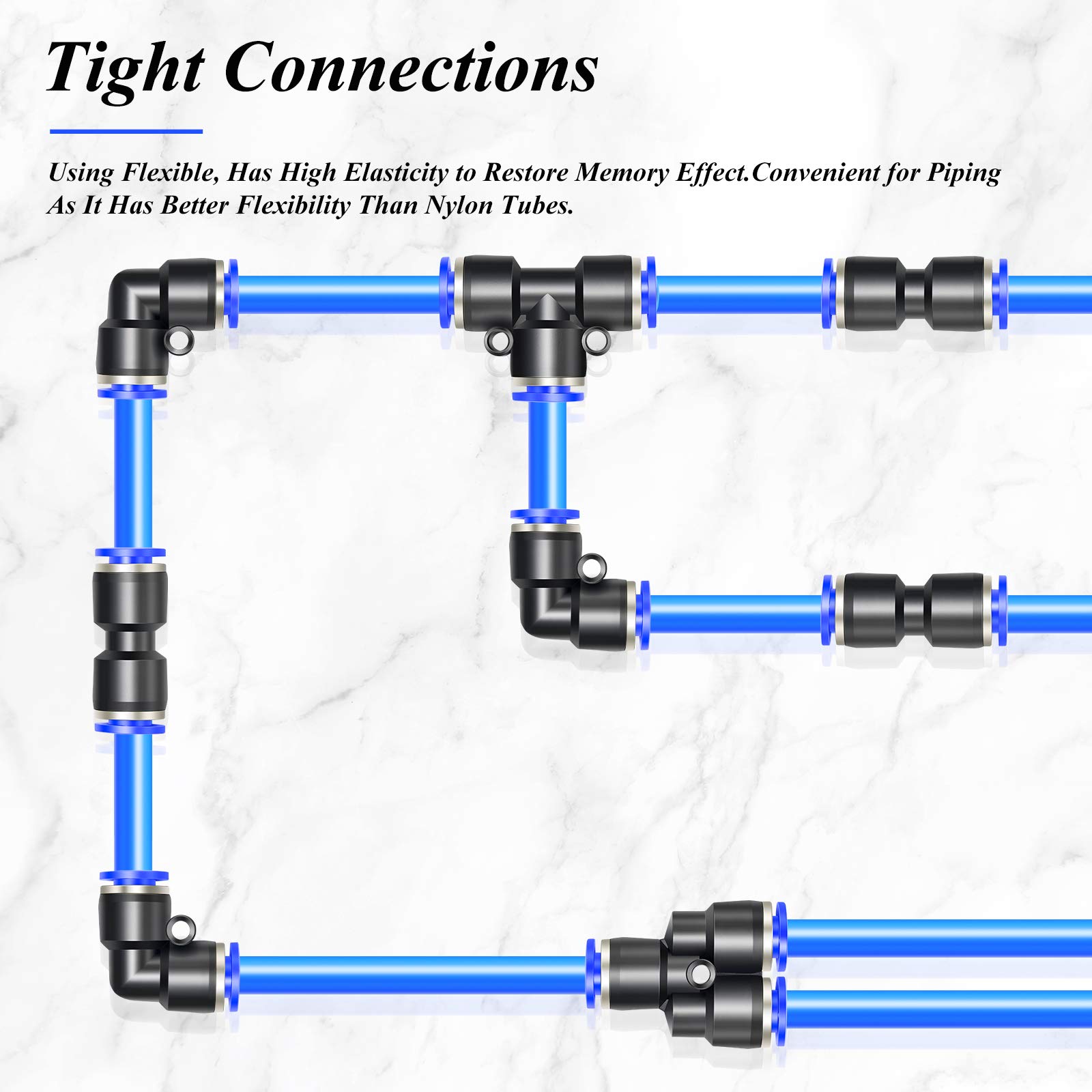 TAILONZ PNEUMATIC Blue 1/2 Inch OD 10 Meters PU Air Hose Pipe - High Pressure Flexible Polyurethane Tubing for Air Compressor, Pneumatic Tools, and Fluid Transfer - Ideal for Industrial, Automotive, and DIY Projects