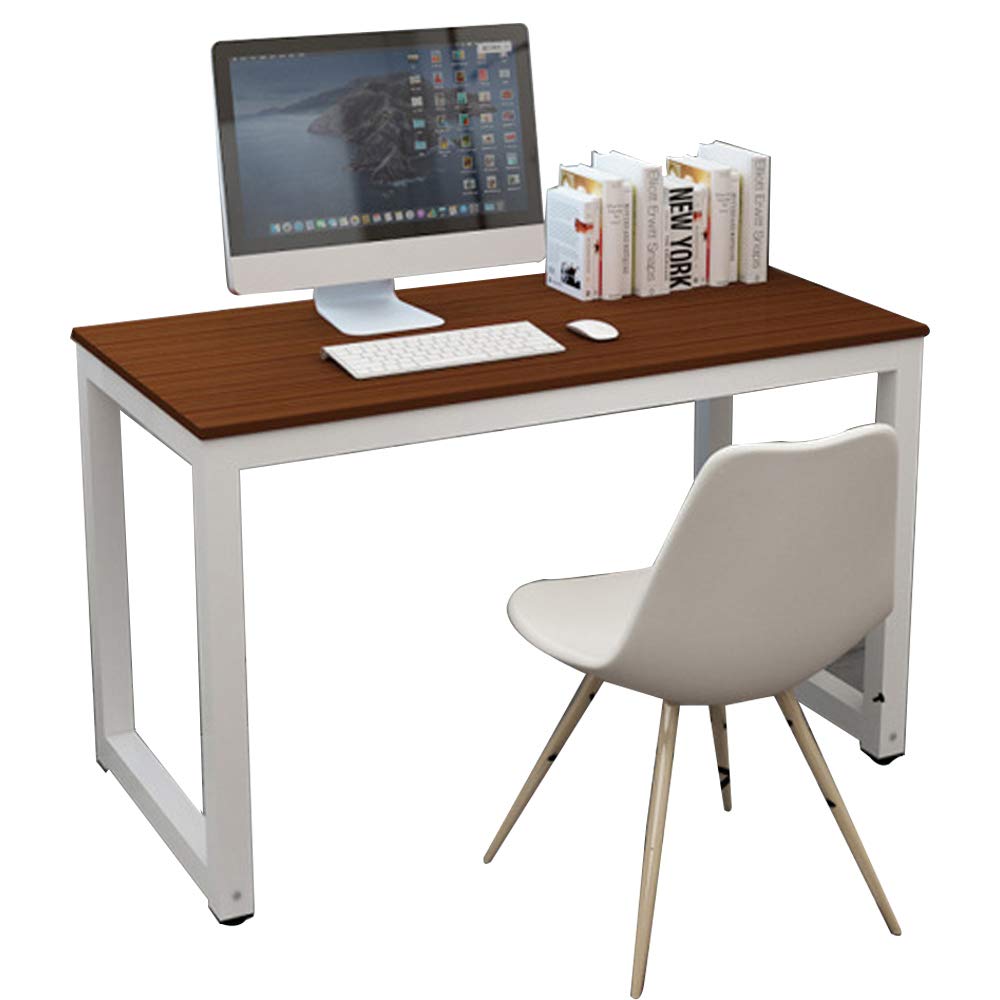 43-inch Wooden Computer Desk for Home Office - Teak Workstation for PC, Laptop, Gaming & Study | Durable Writing Table for Small Spaces & Modern Workspaces