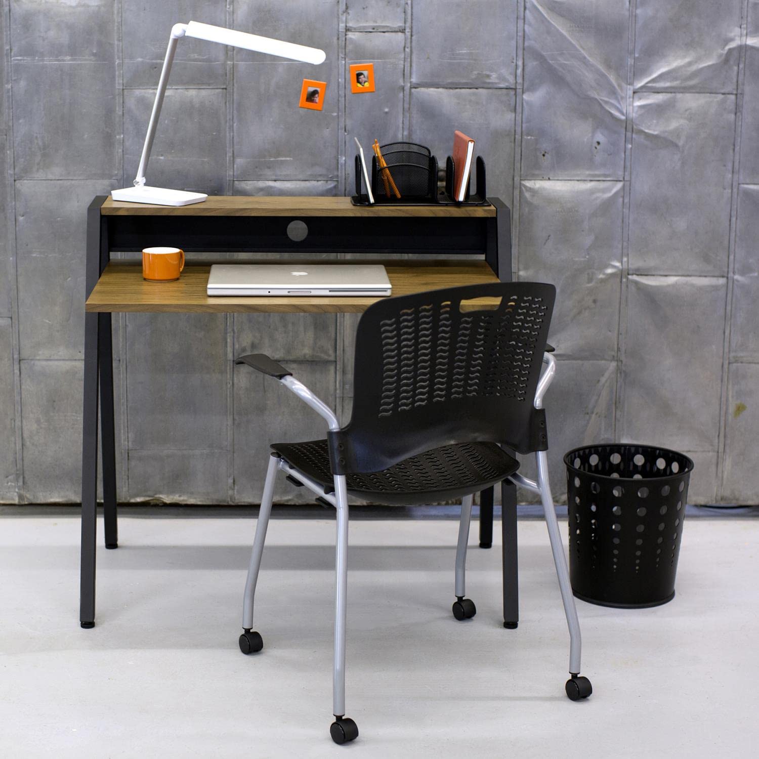 Safco Products 1951BL Black Studio Writing Desk - Modern Office & Home Study Desk for Work, Writing, and Computer Use